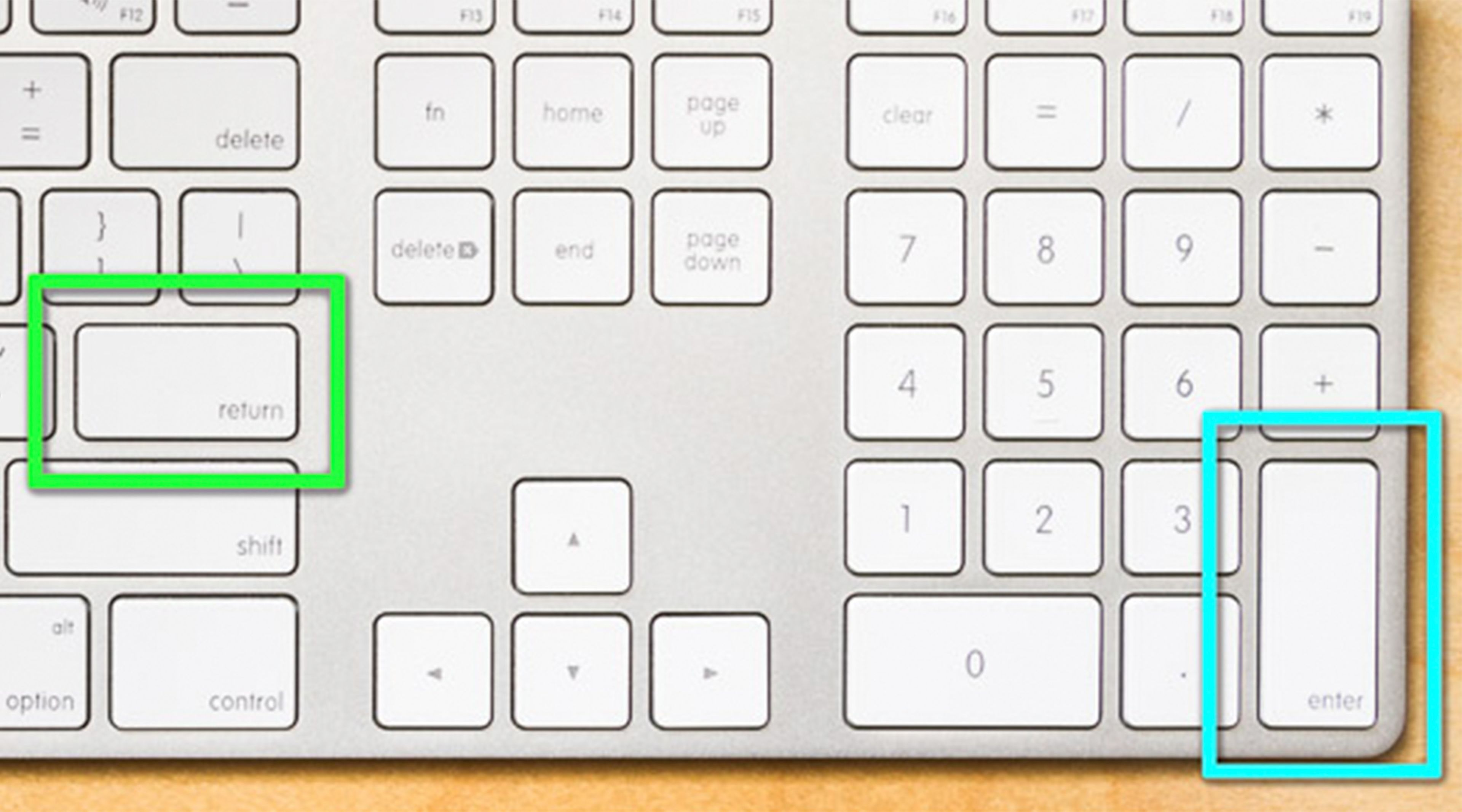 Teclas Enter y Return teclado Apple