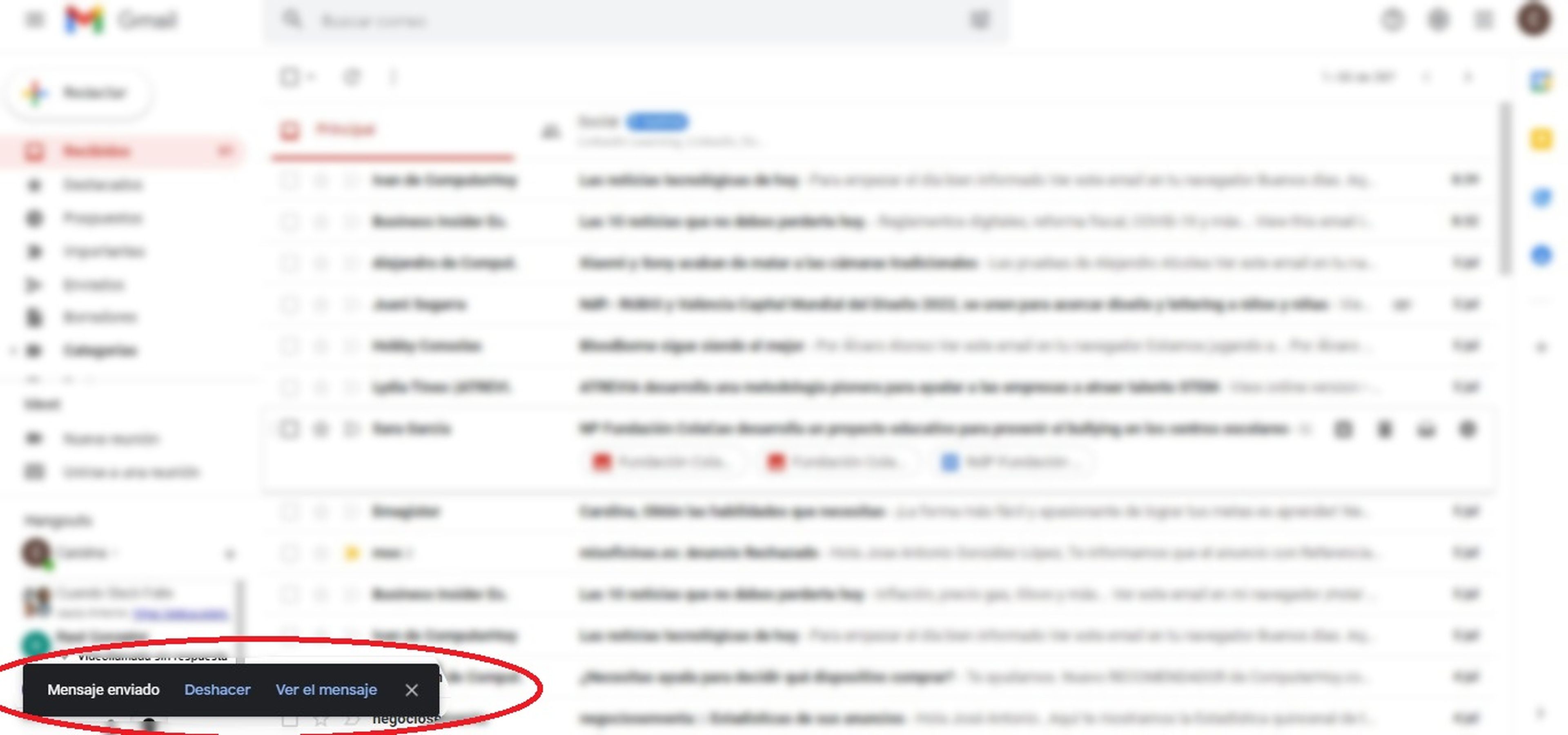 Cómo deshacer el envío de un correo electrónico en Gmail