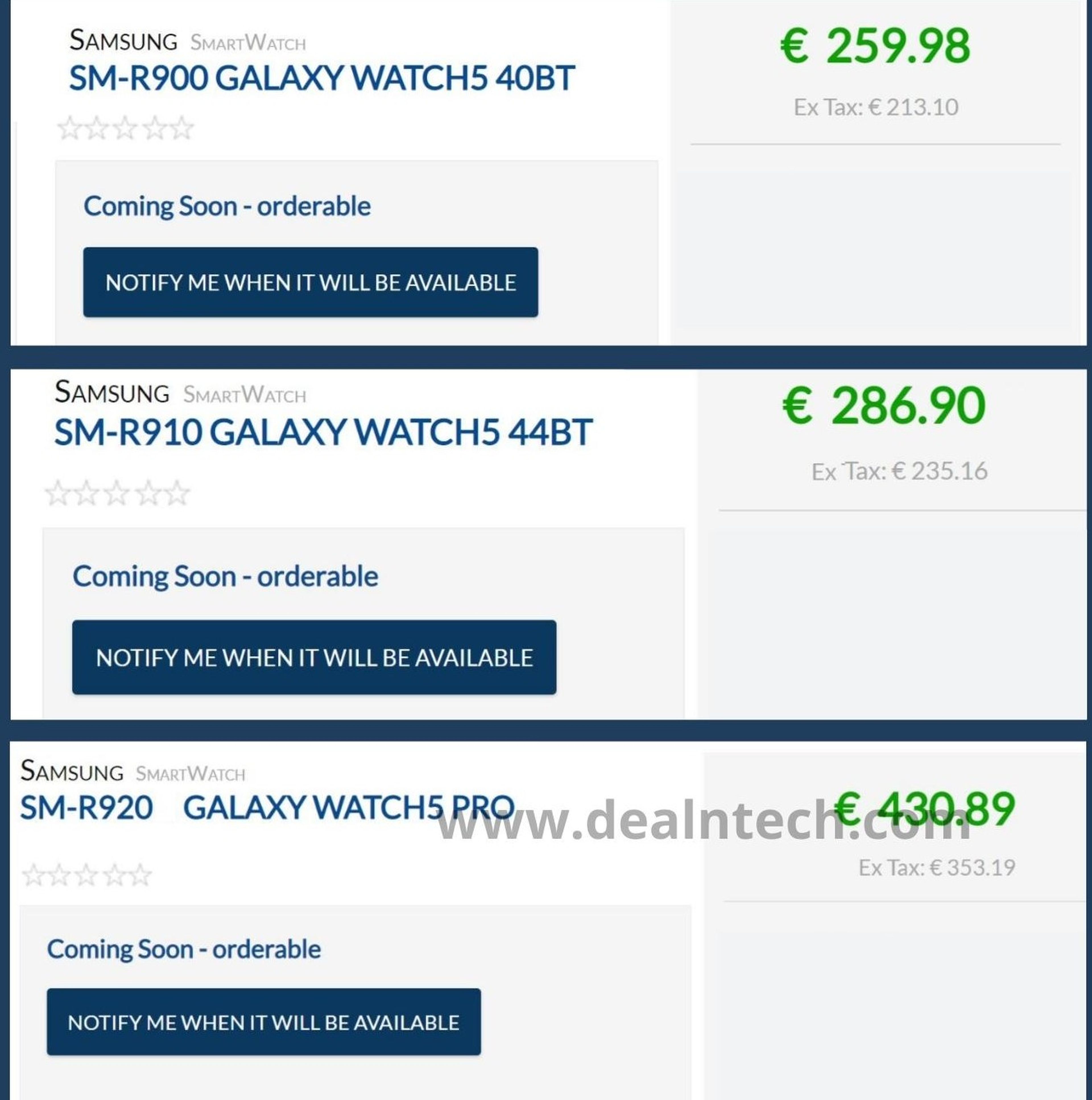 Esto es lo que podría costar el Galaxy Watch 5 de Samsung en cada uno de sus modelos