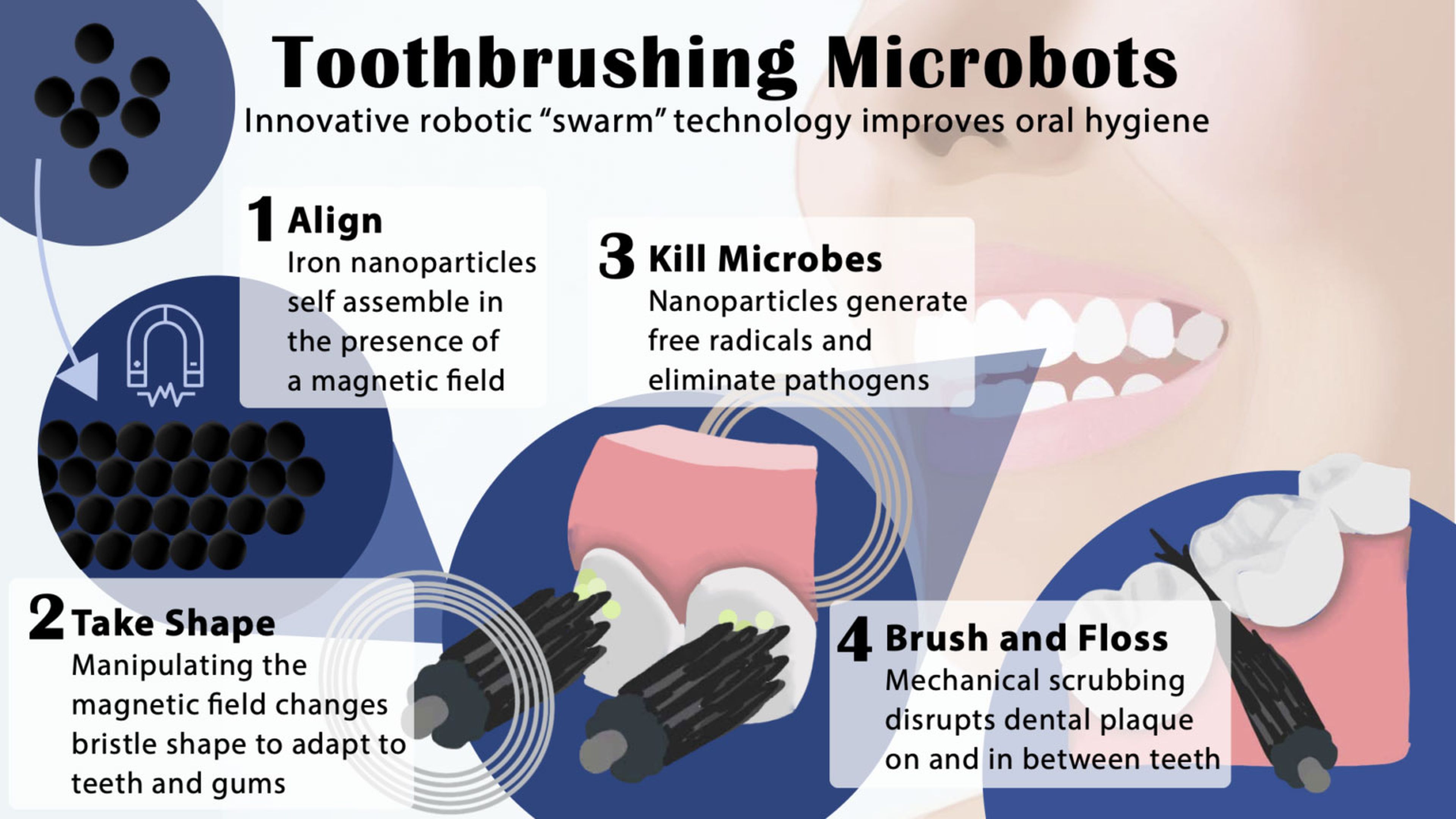 Ahora unos pequeños robots podrían cepillarte los dientes en el futuro y hasta usar hilo dental por ti