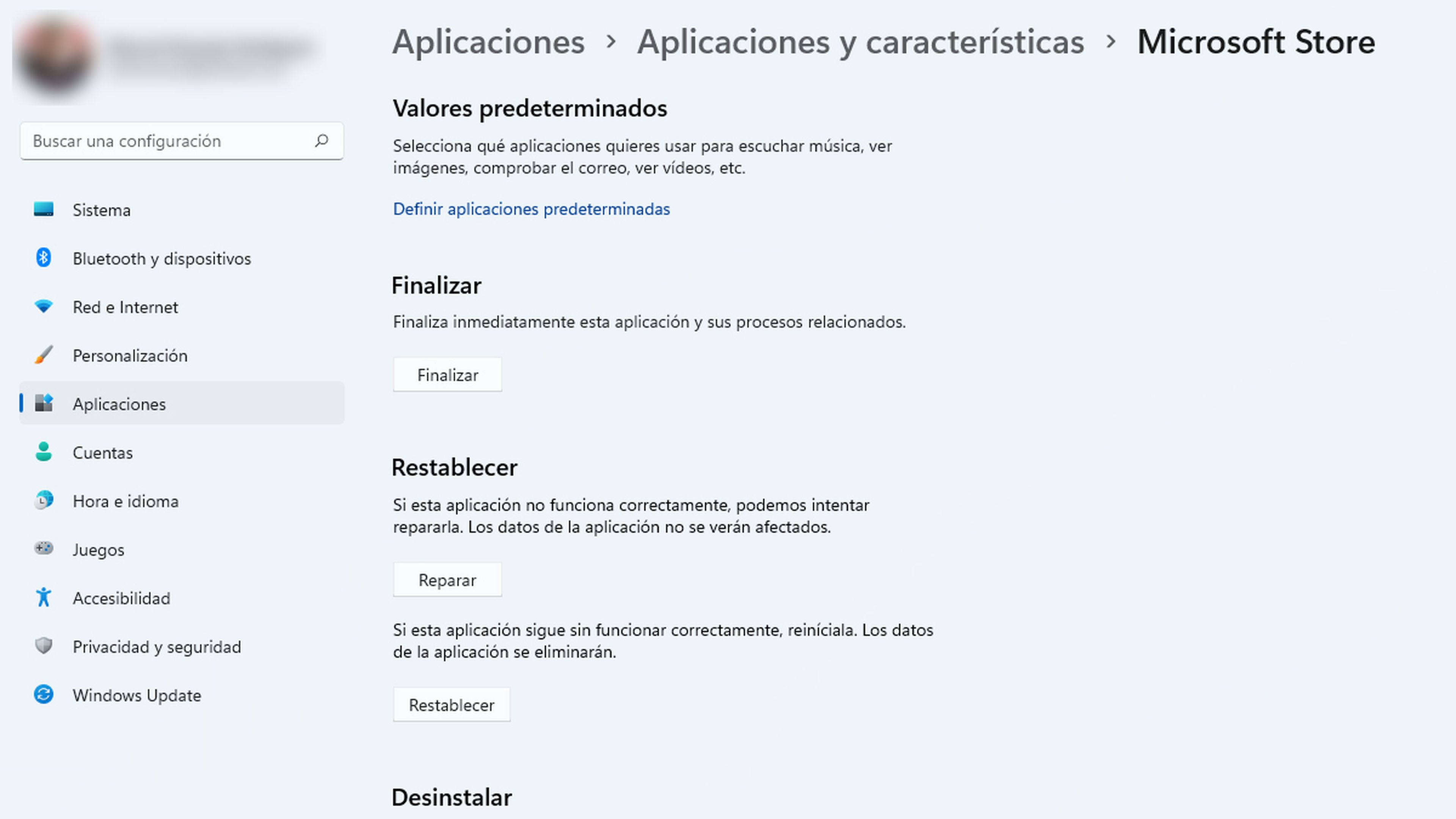 Reparo Microsoft Store