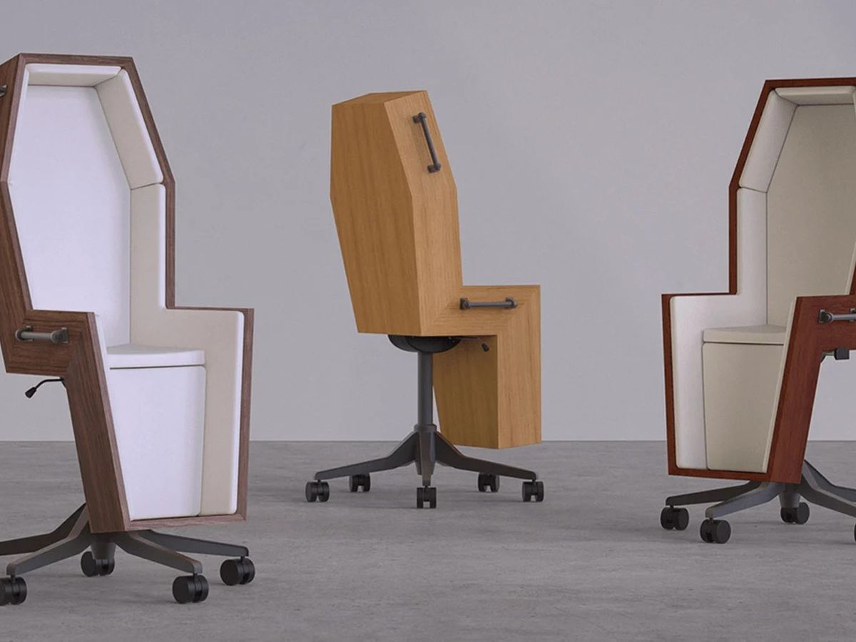 Las sillas de oficina con forma de ataúd