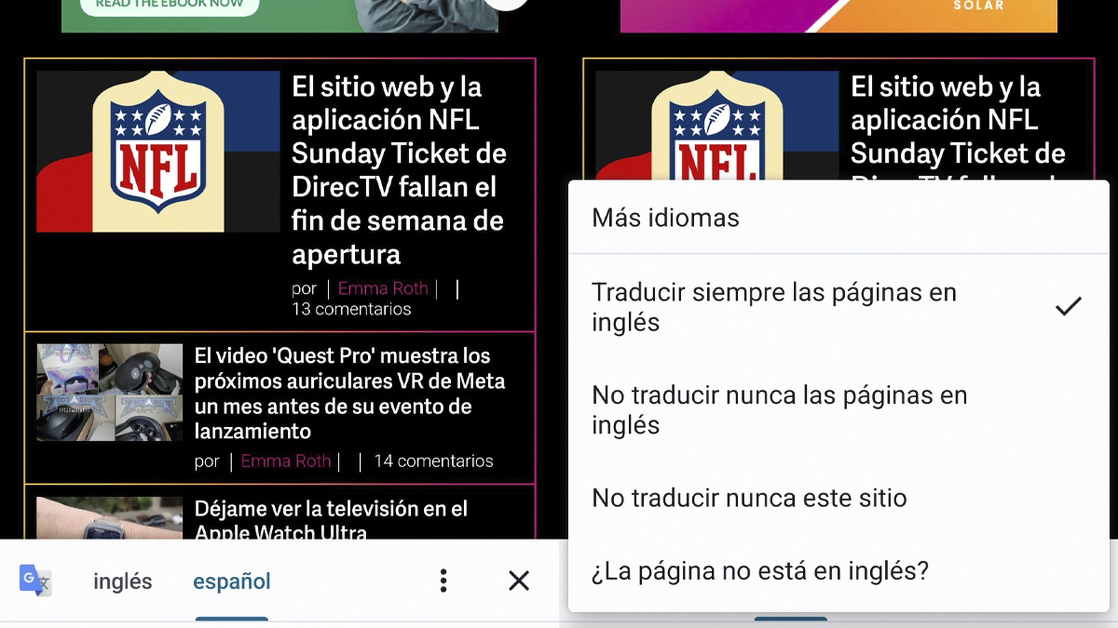 Traductor Google Chrome android