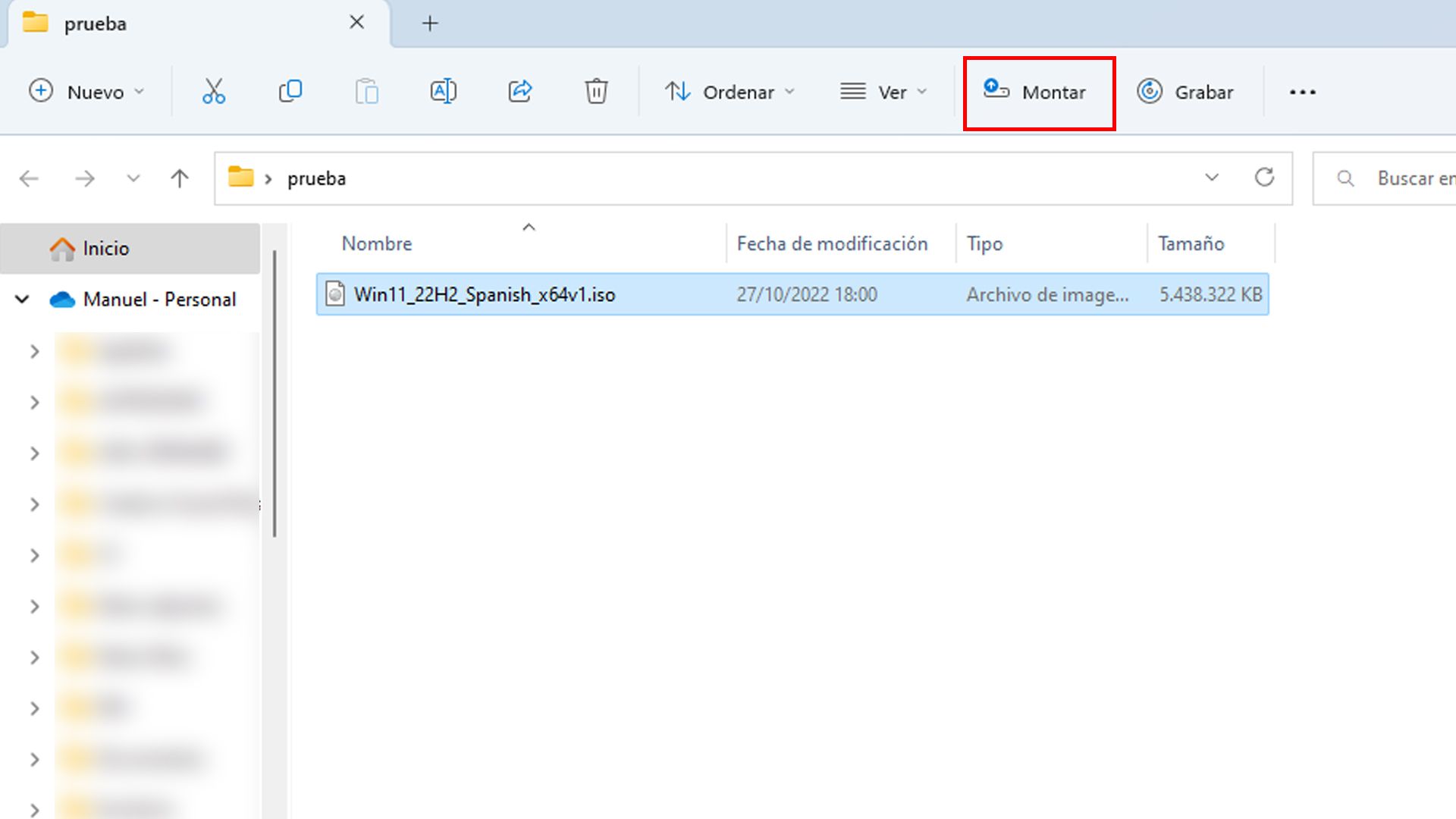 As puedes montar im genes iso en windows sin ning n programa