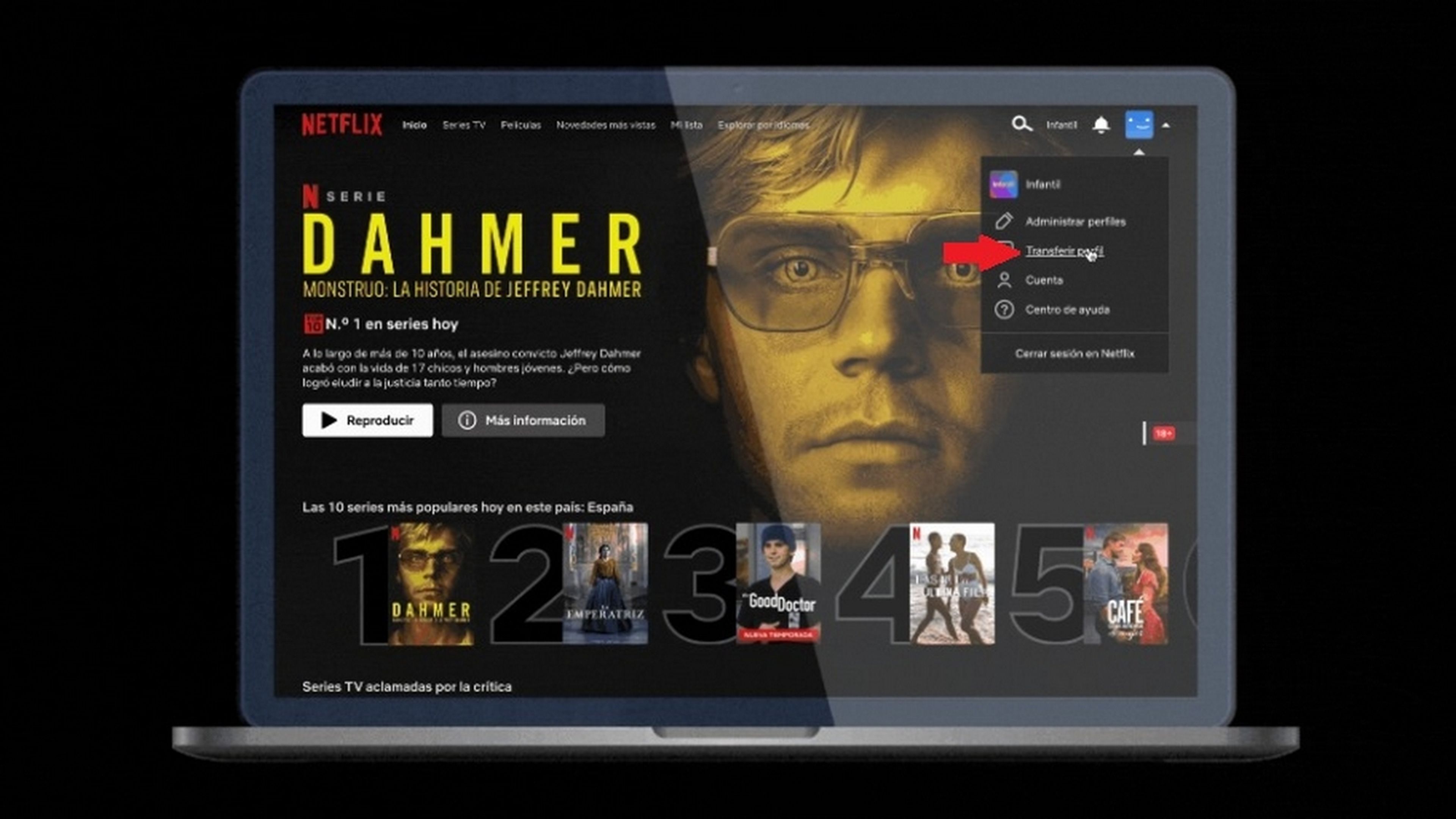 Netflix: Transferir perfil