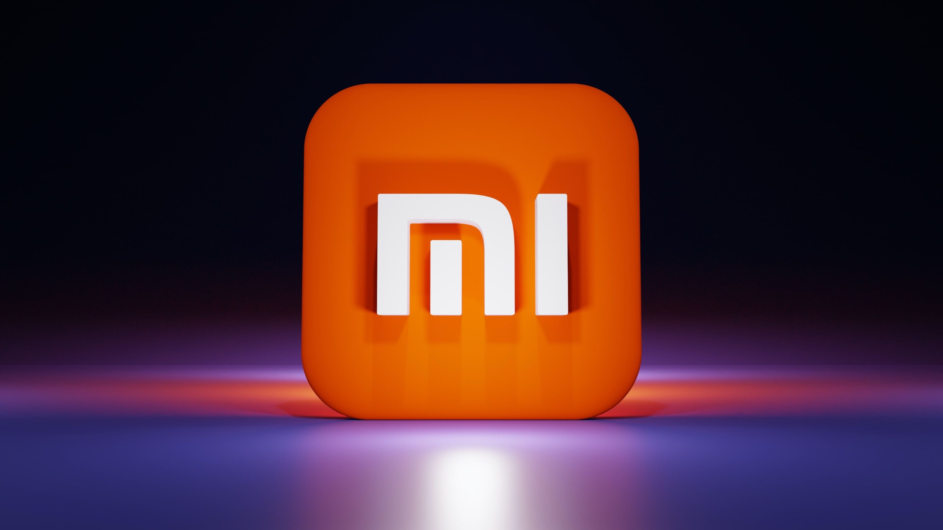 Logo de Xiaomi con un fondo oscuro