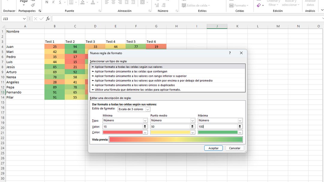 Así puedes crear un mapa de calor en Excel y hacerlo más visual