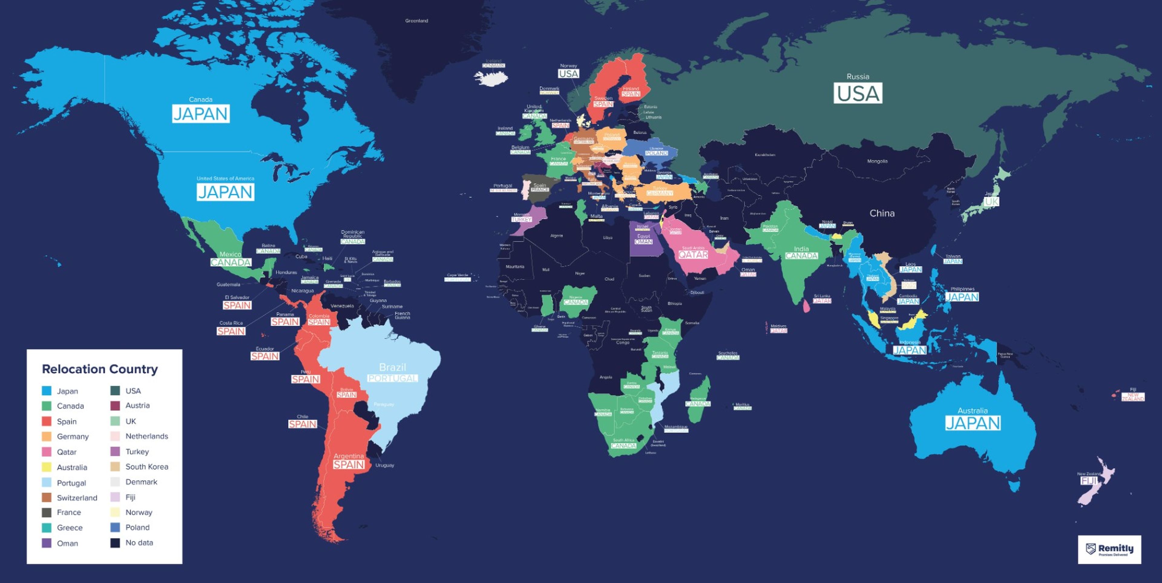 Este es el mapa con los mejores países del mundo para mudarse: España en el top 3
