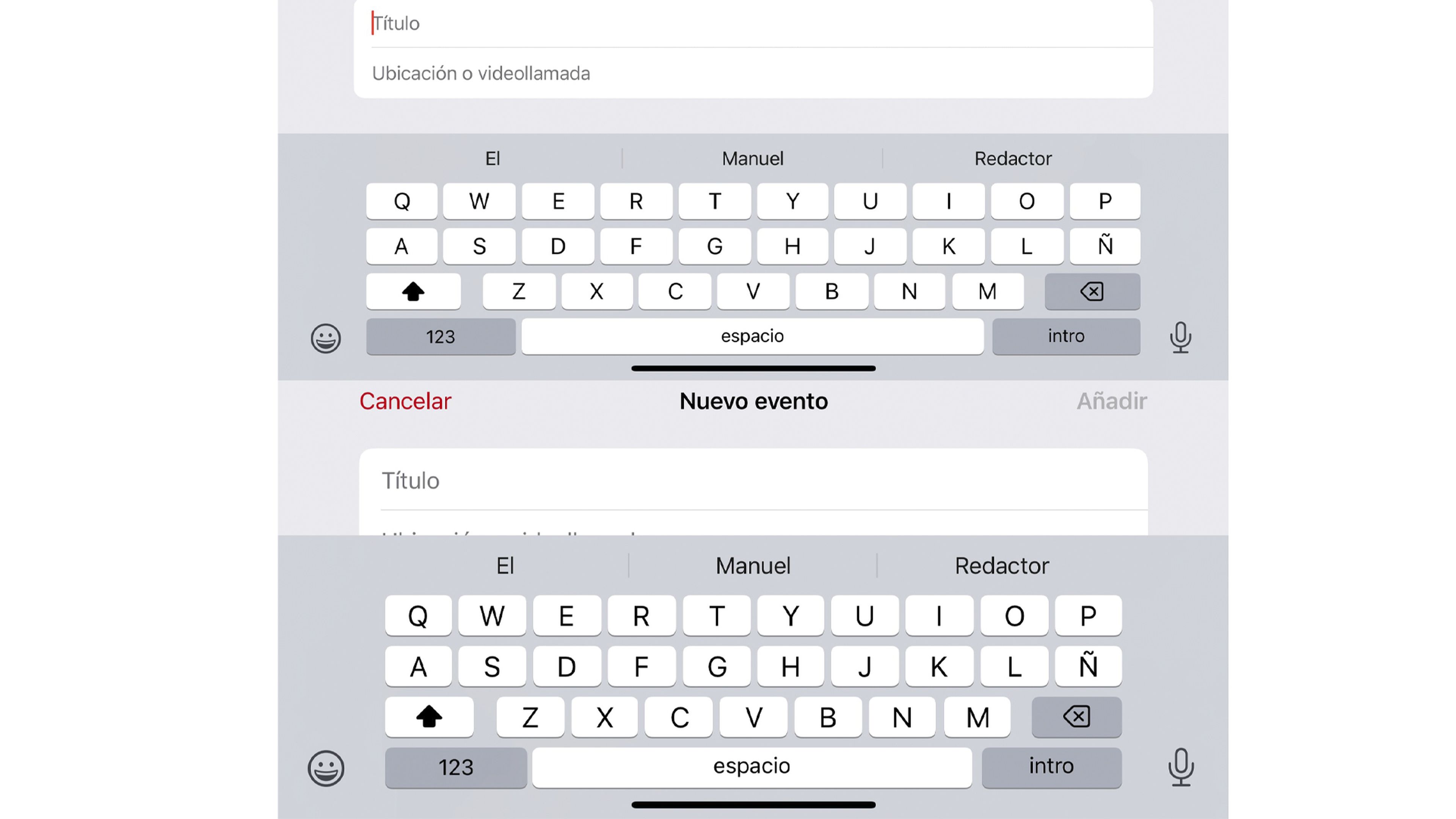 teclado horizontal iOS 16