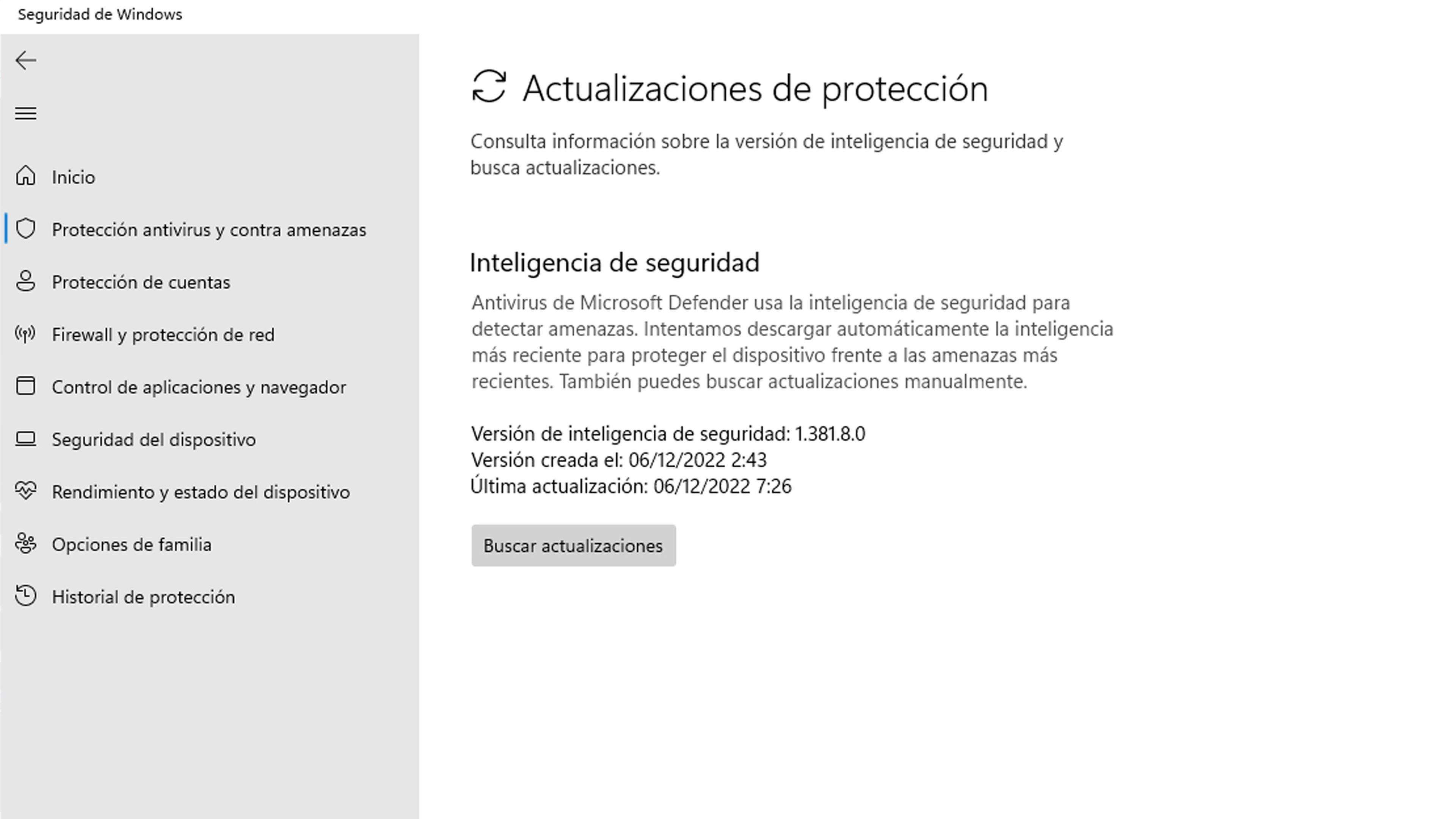 Actualizar Microsoft Defender