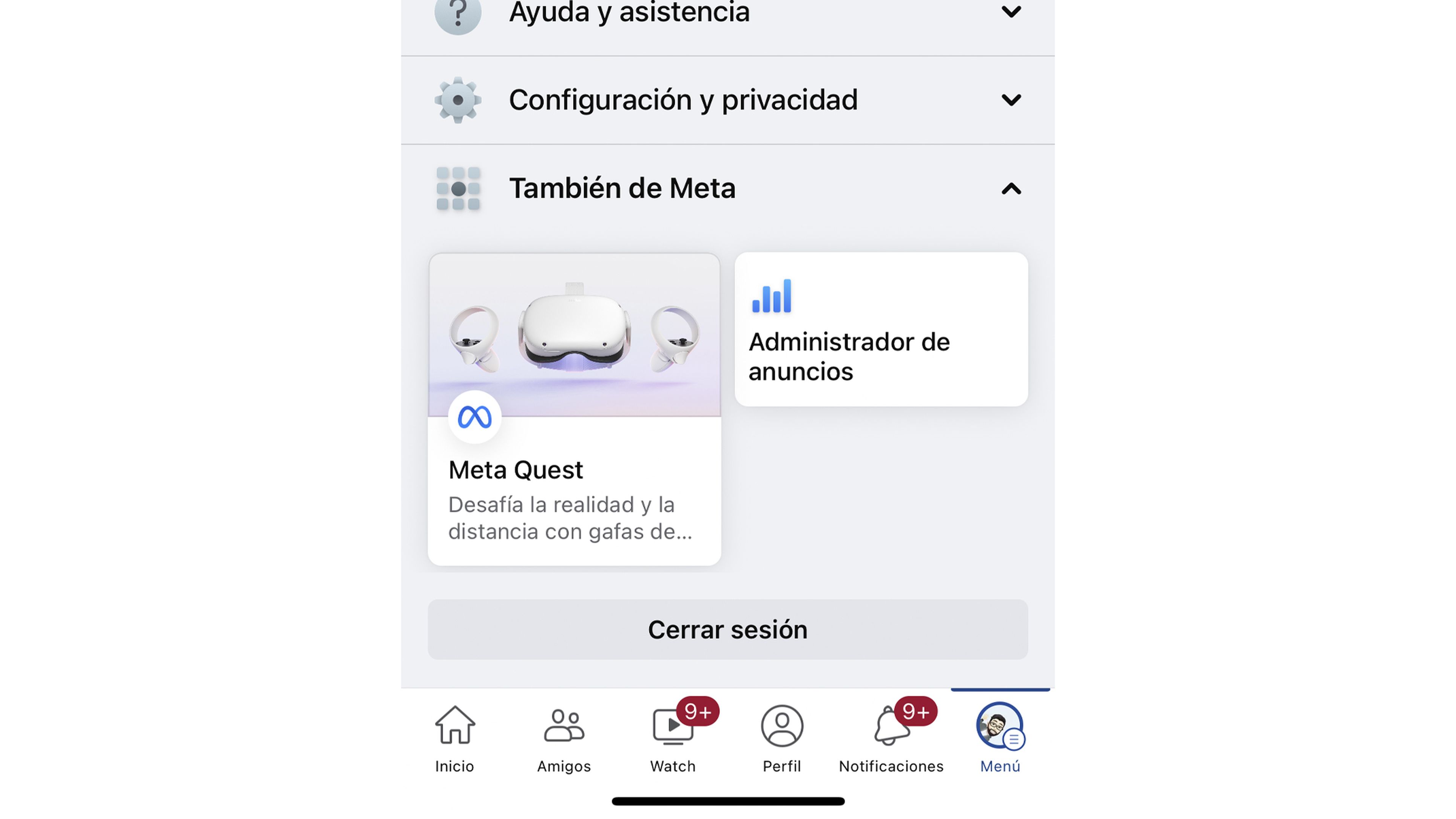 Cerrar sesión de Facebook en iOS