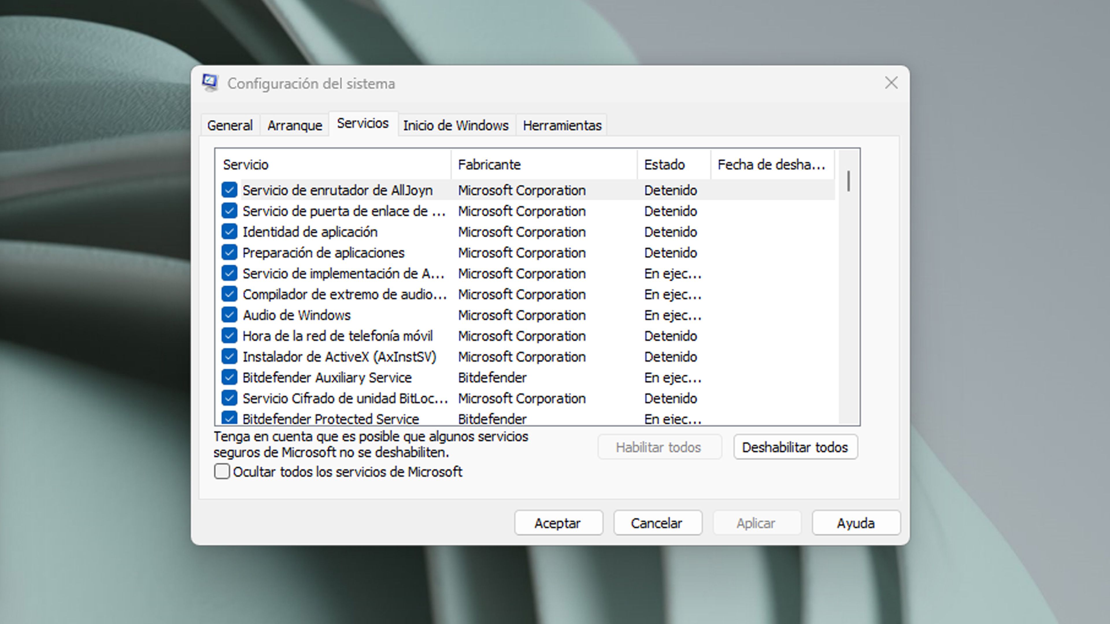 Configuración del sistema Windows 11