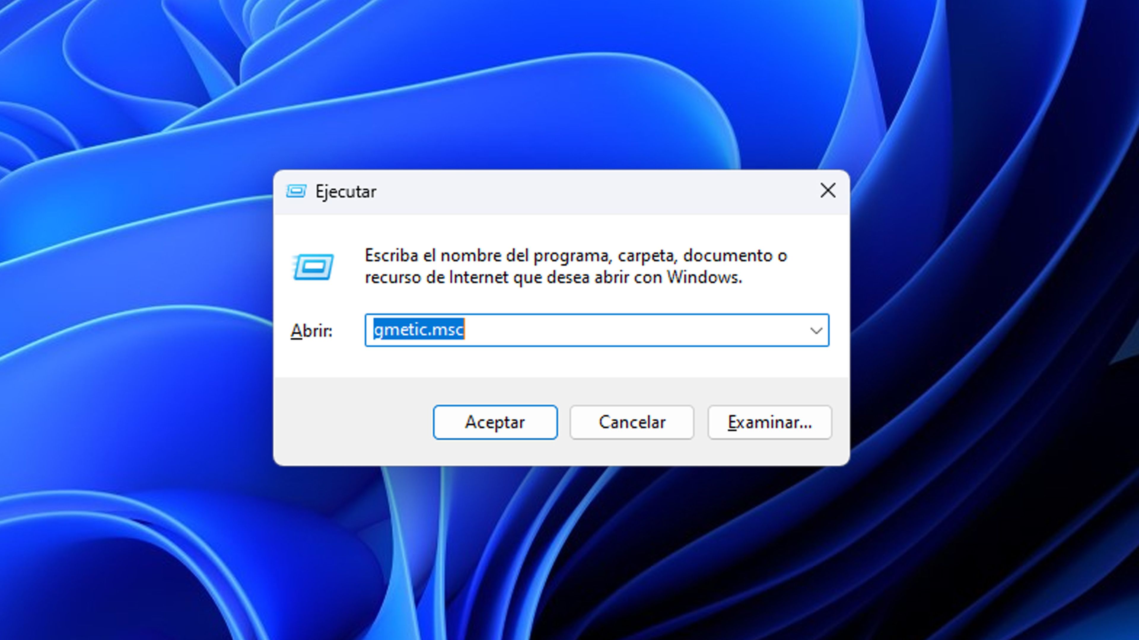 Ejecutar de Windows 11