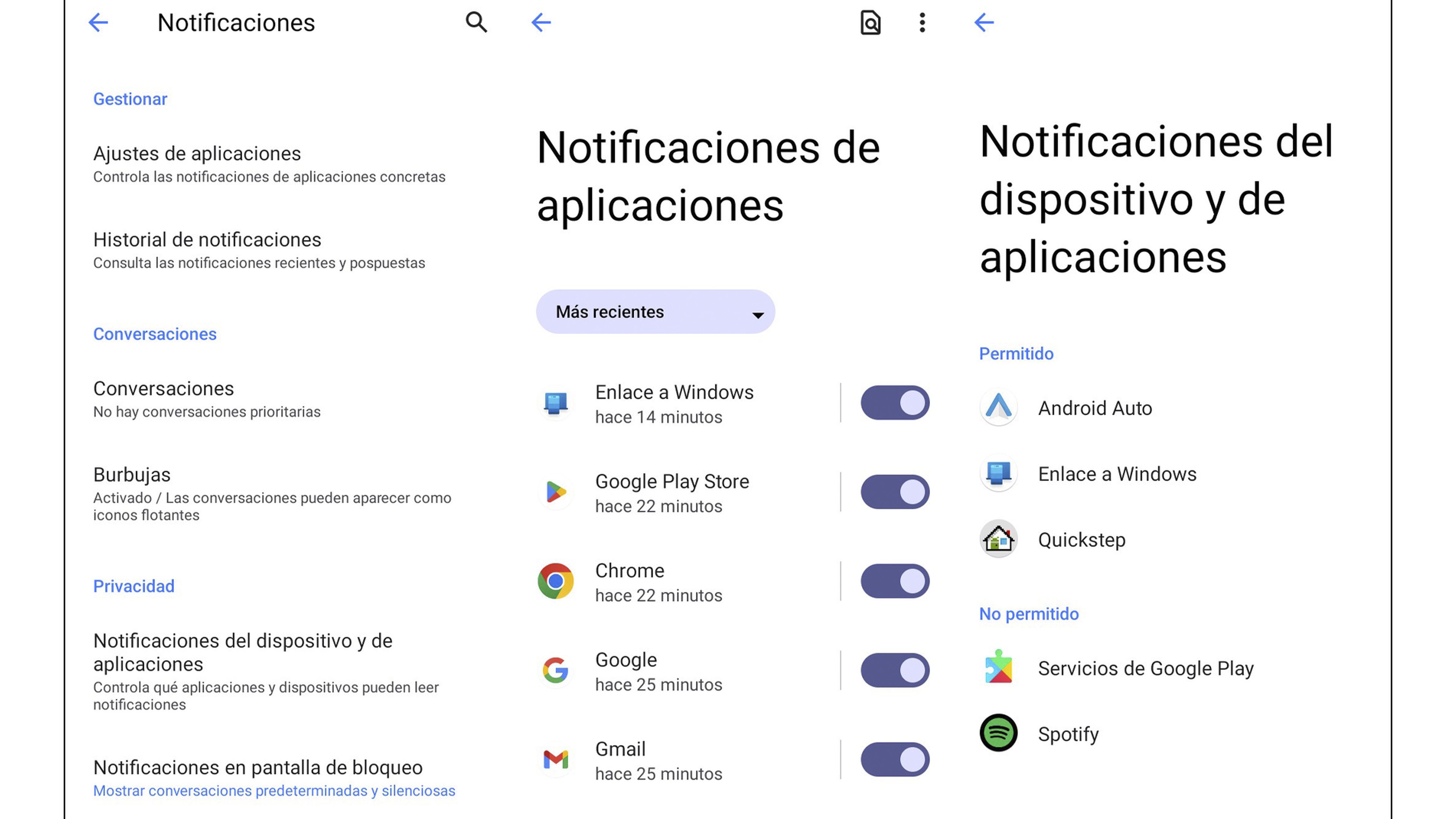 Enlace móvil notificaciones Android