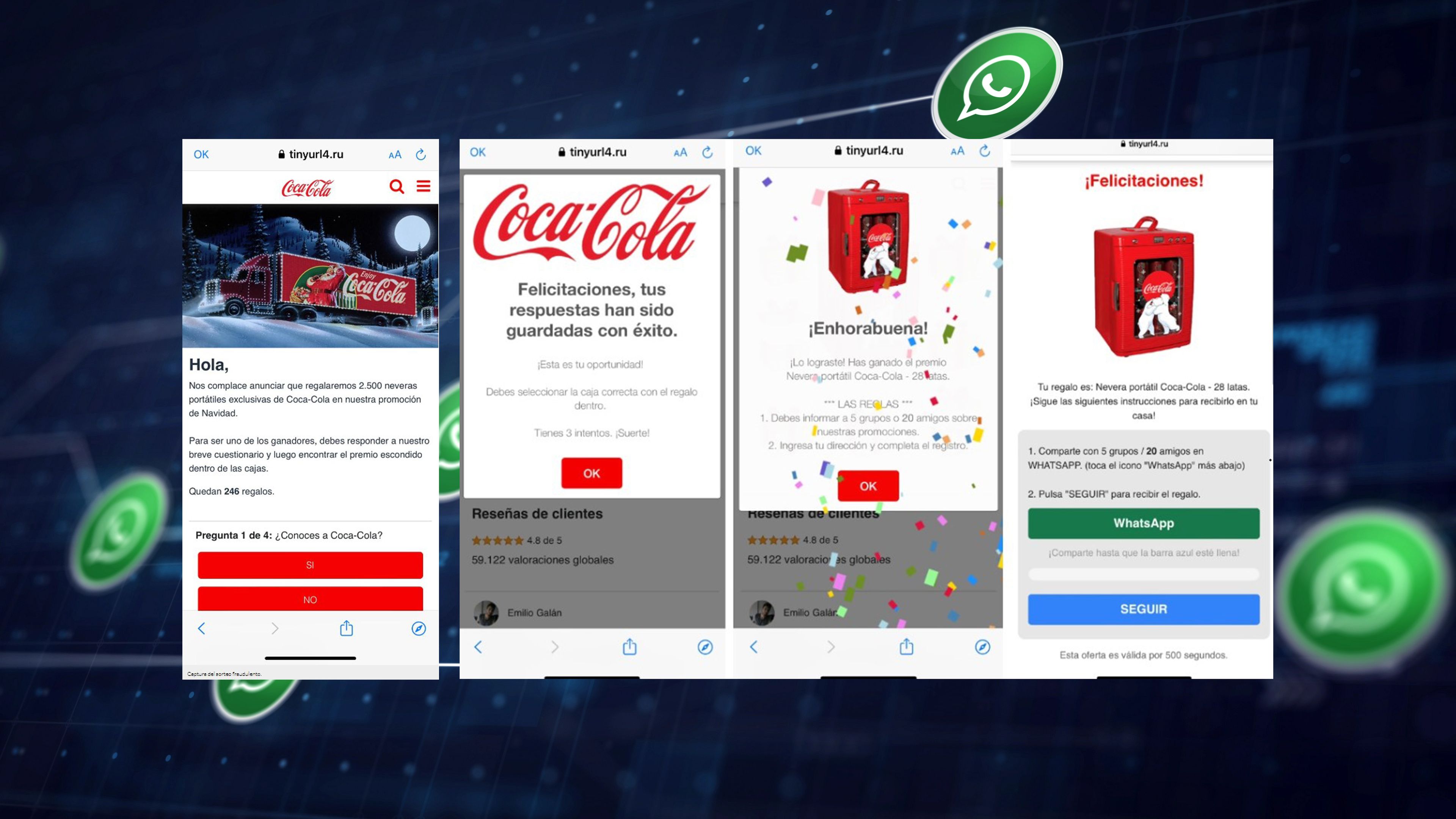 ¡No piques! Vuelve la estafa de Coca-Cola en WhatsApp, ahora también en Navidad