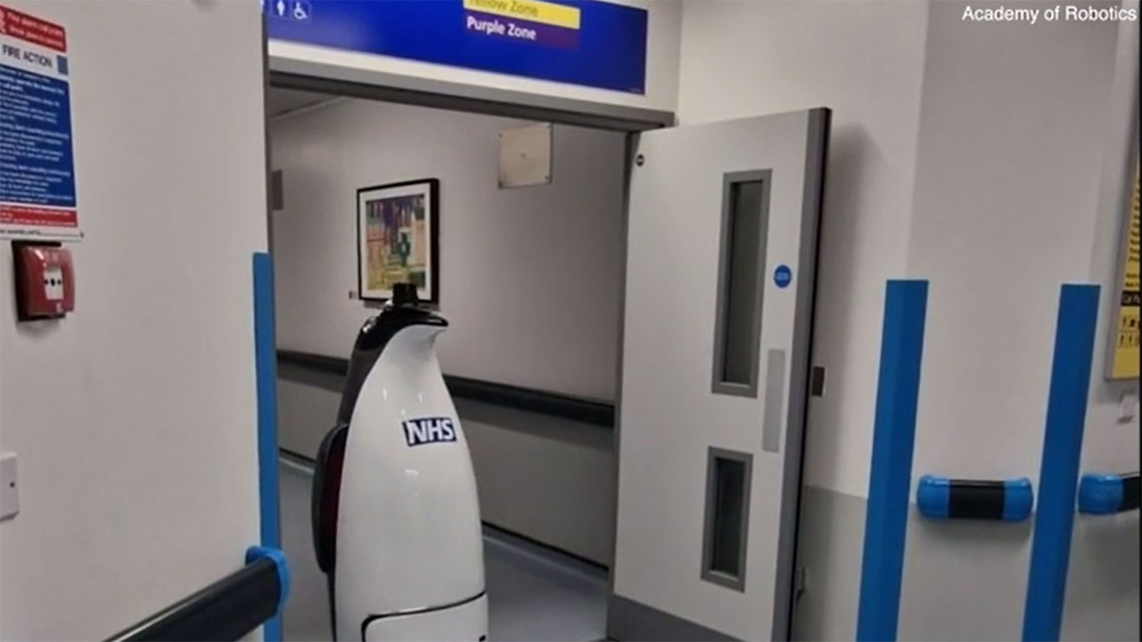 Este robot pingüino lleva los medicamentos en un hospital