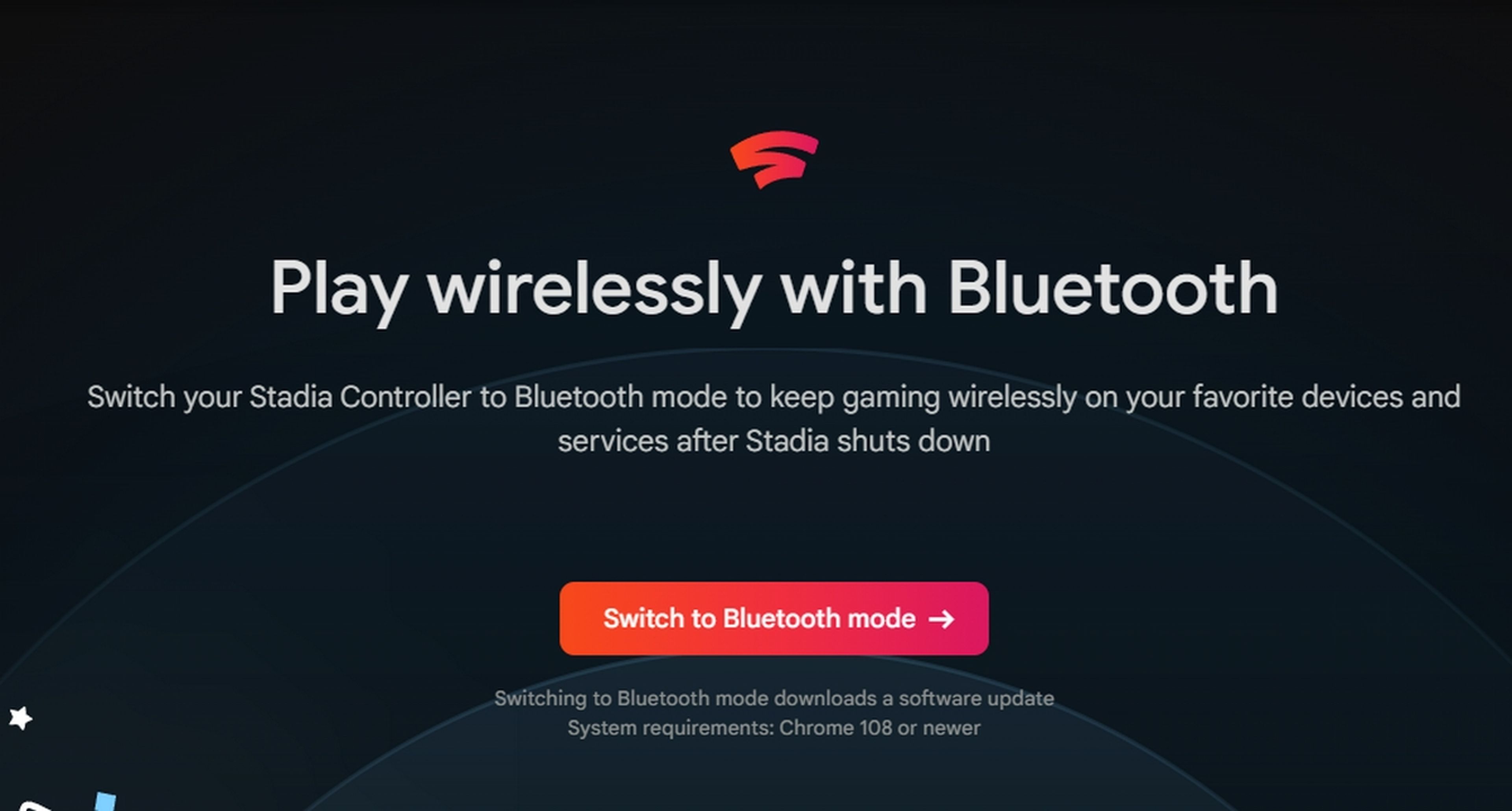 Stadia controller Bluetooth update