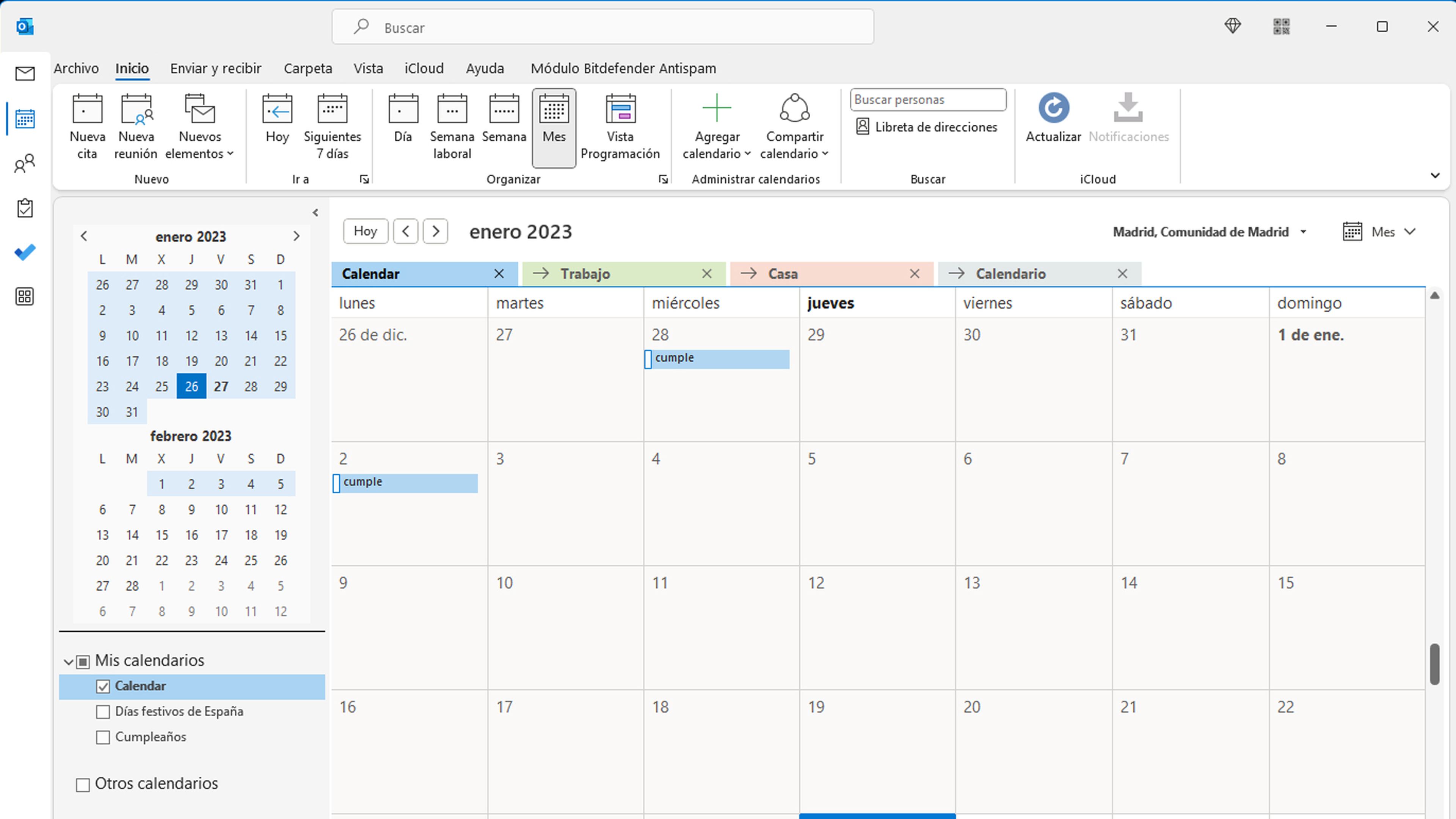 calendario de perspectivas