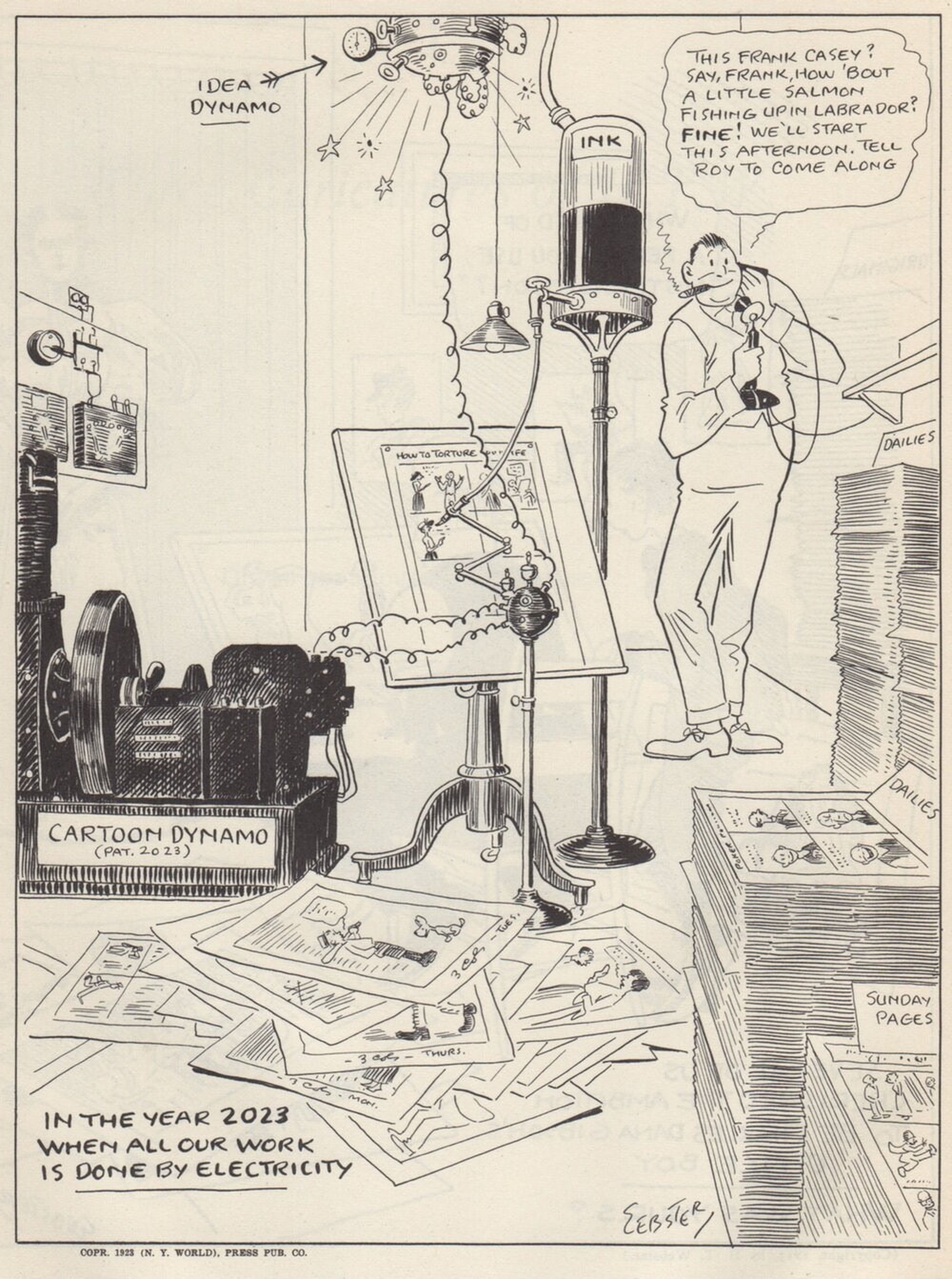 Este dibujo de 1923 predijo que en 100 años un IA crearía dibujos y viñetas... y lo clavó