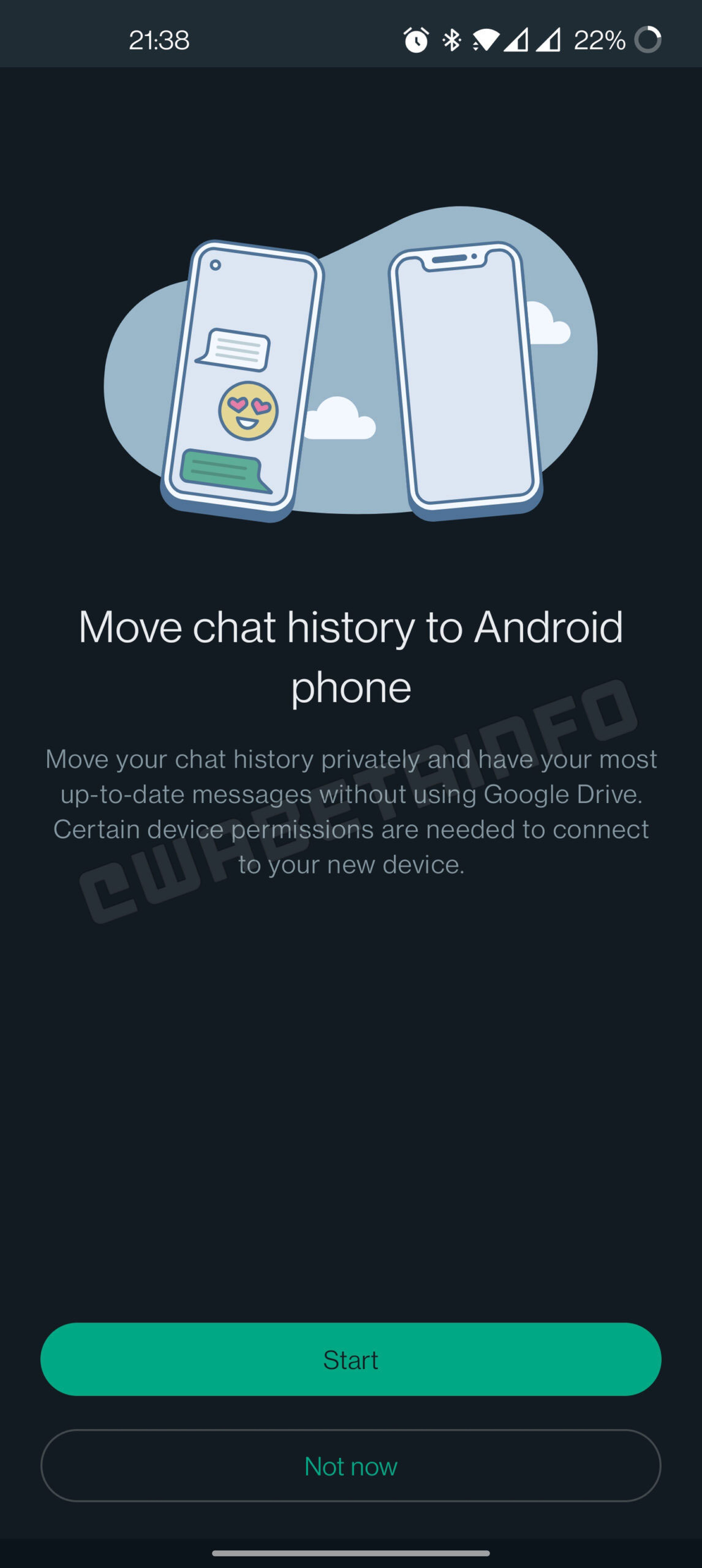 Así funciona la función de transferencias de chats en Android que prepara WhatsApp