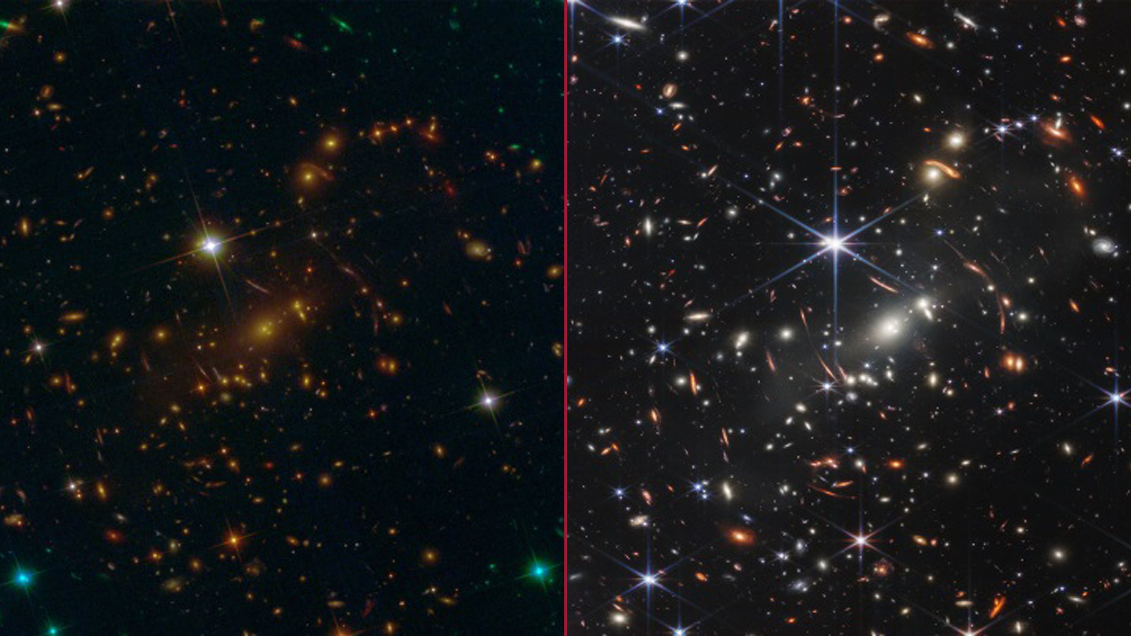 Izquierda: Hubble / Derecha: James Webb