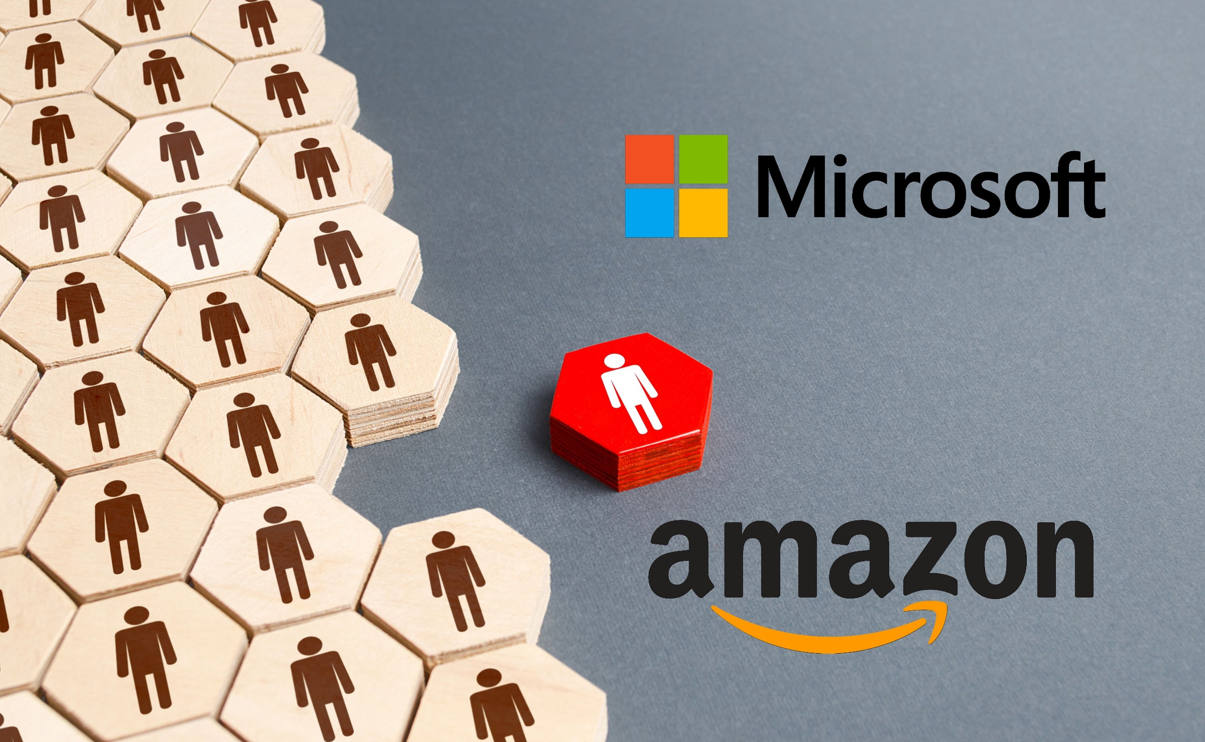 Microsoft despide a 10.000 trabajadores y Amazon, a 18.000 en el mismo día