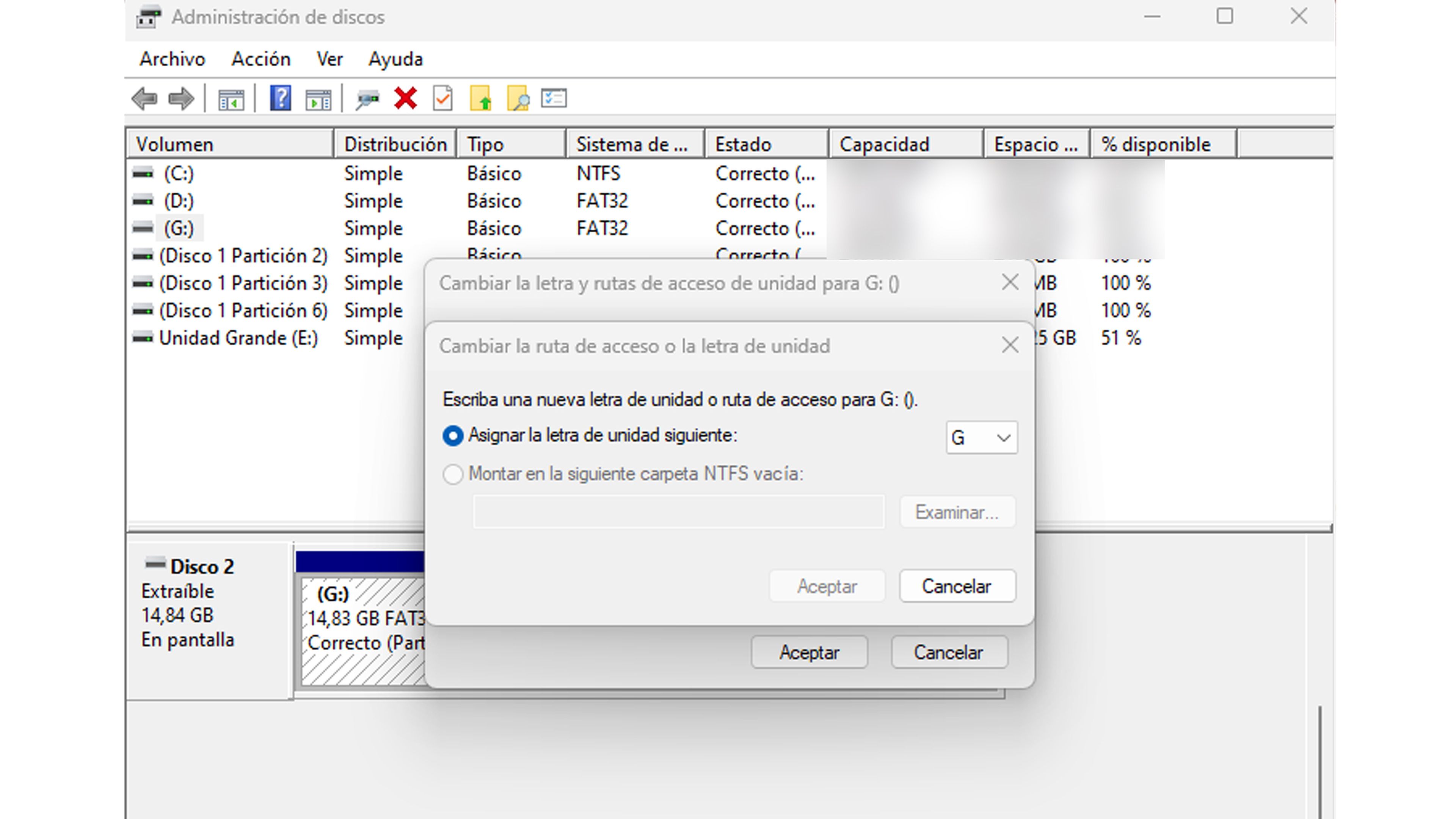 Cómo recuperar y formatear una tarjeta SD o microSD dañada 2 Nueva letra de unidad