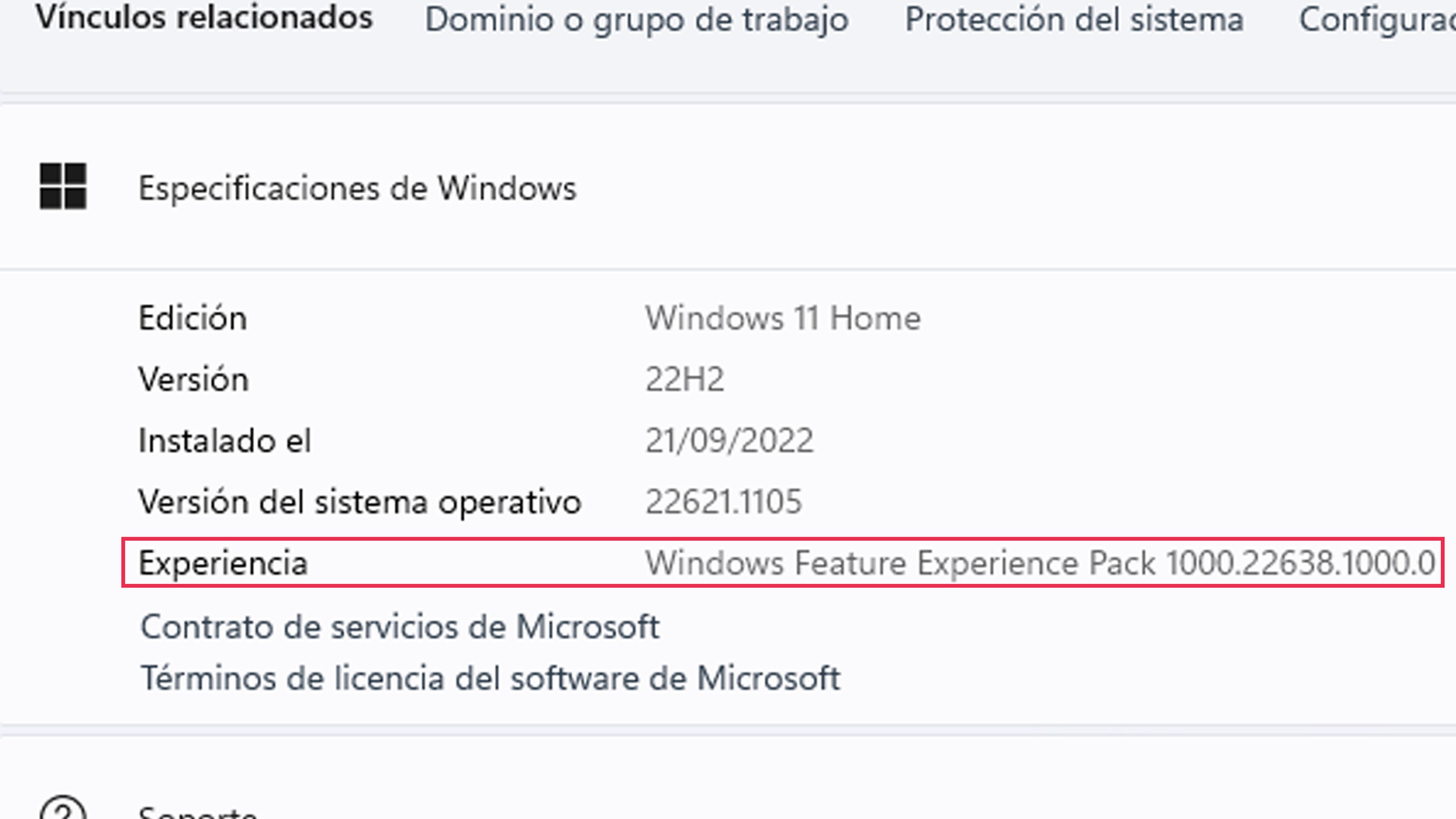 Paquete de experiencia de características de Windows 11