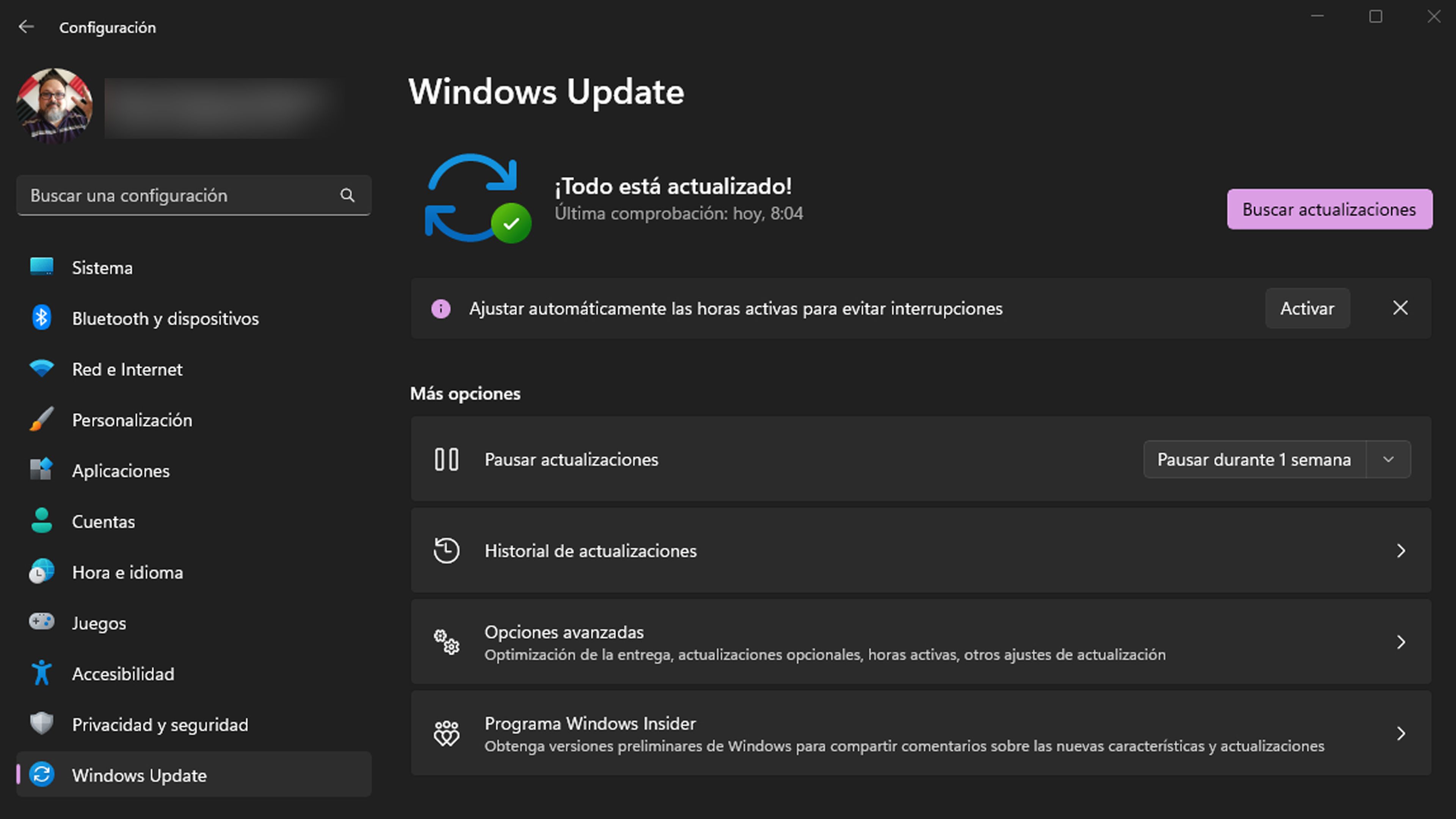 Buscar actualizaciones Windows 11