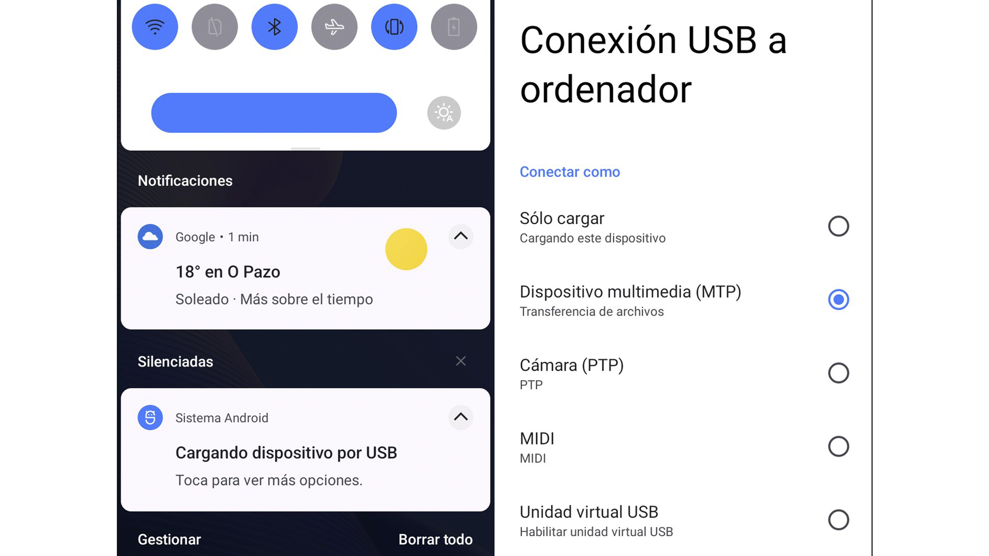 Conexión Android con ordenador