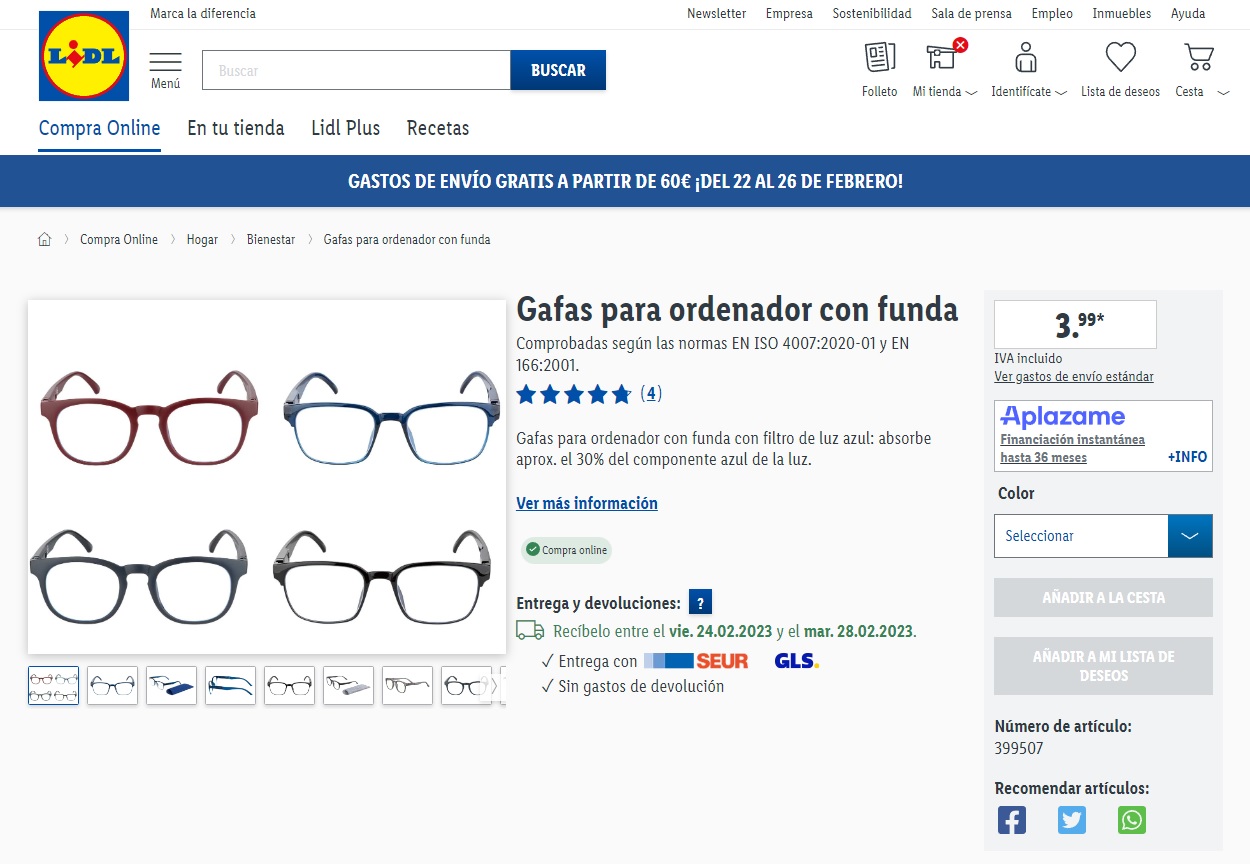 Lidl gafas discount lectura con luz