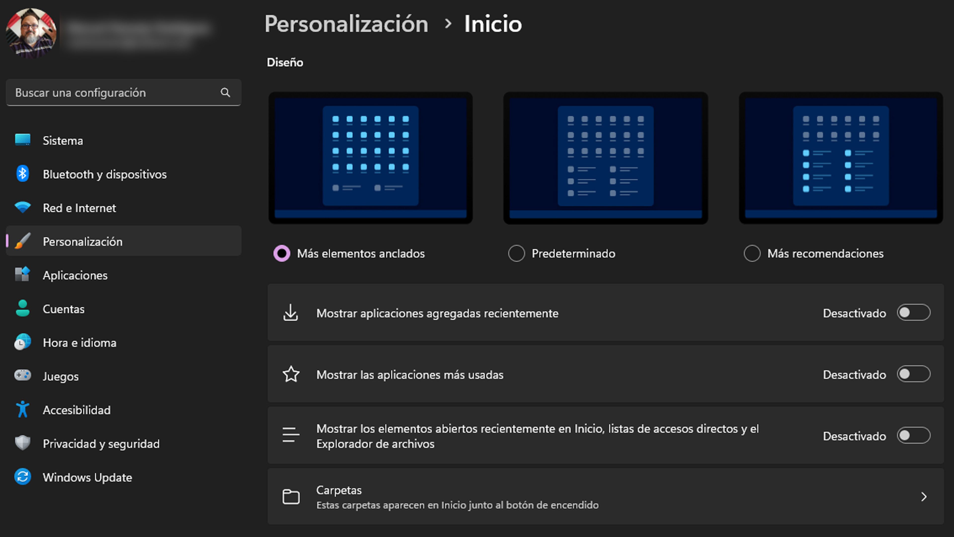 Modificar menú de inicio Windows 11