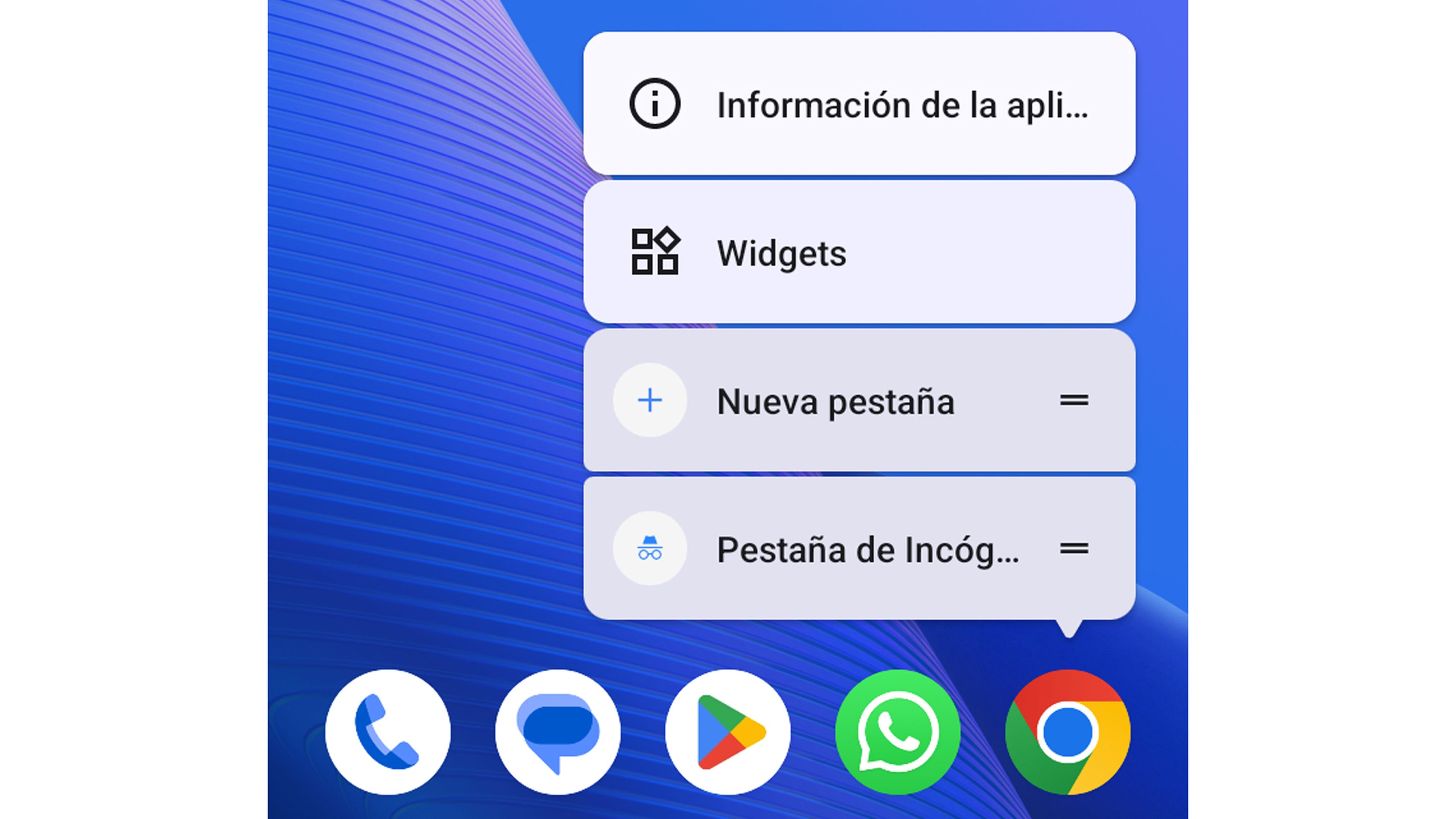 Modo incognito desde acceso directo Android