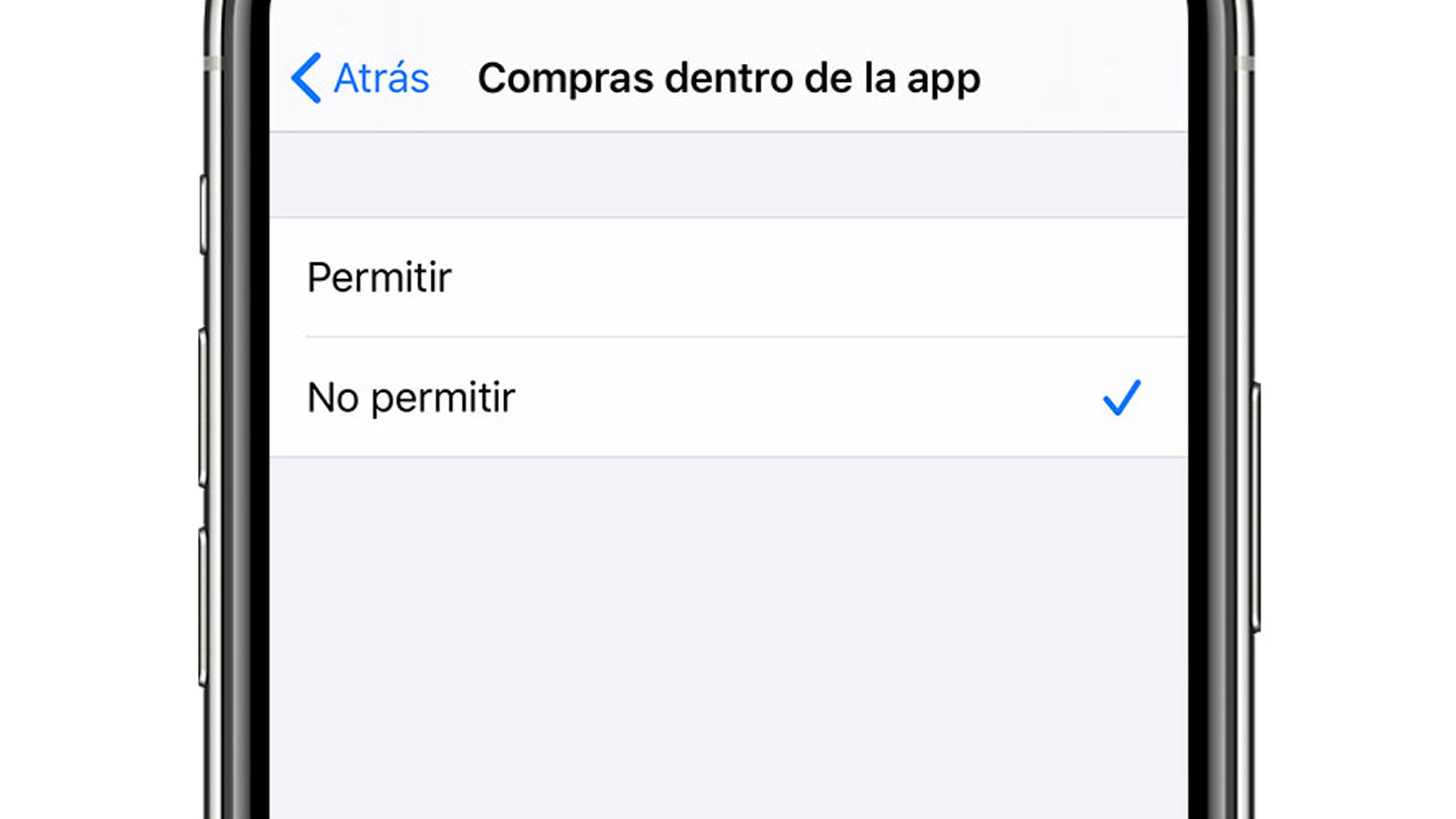 No permitir compras en iOS 16