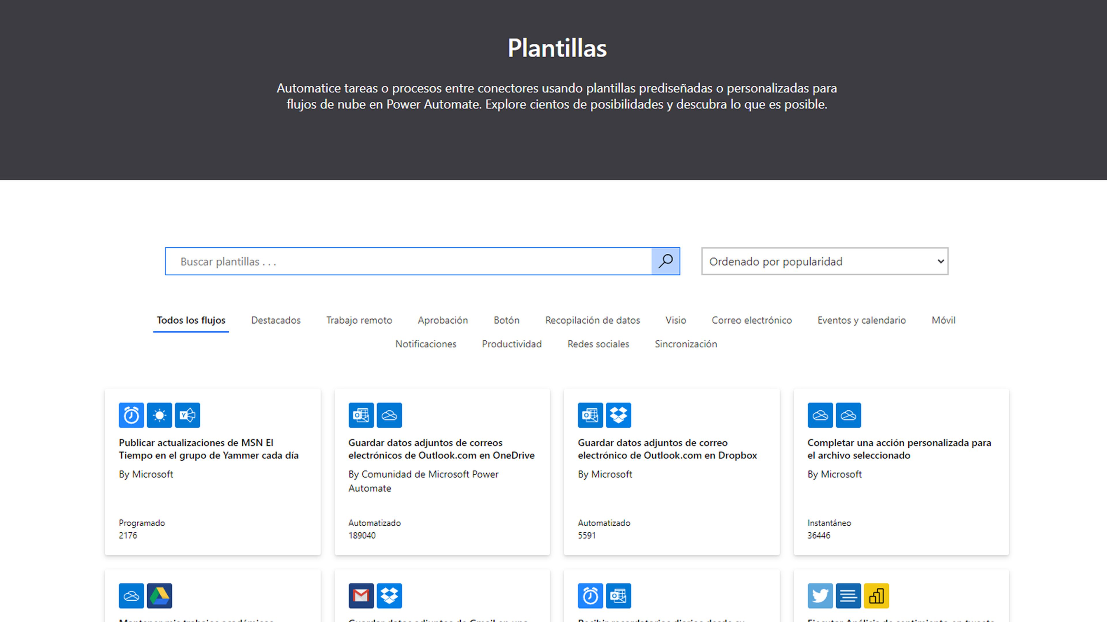 Cómo automatizar tareas en Windows con Power Automate 2 Plantillas Power Automate