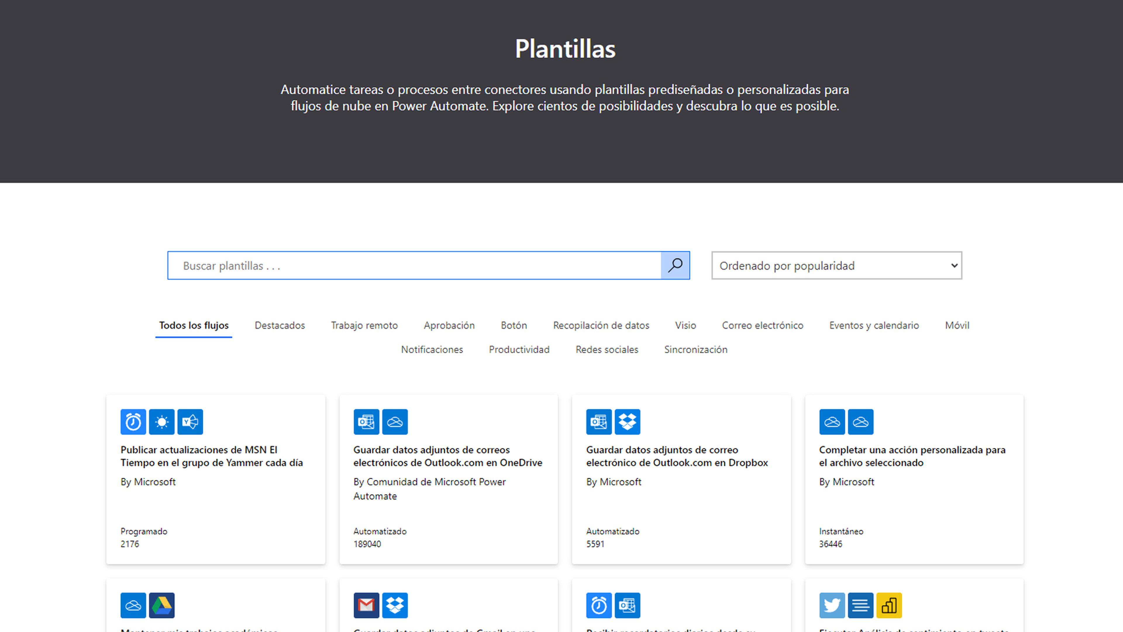 Plantillas Power Automate