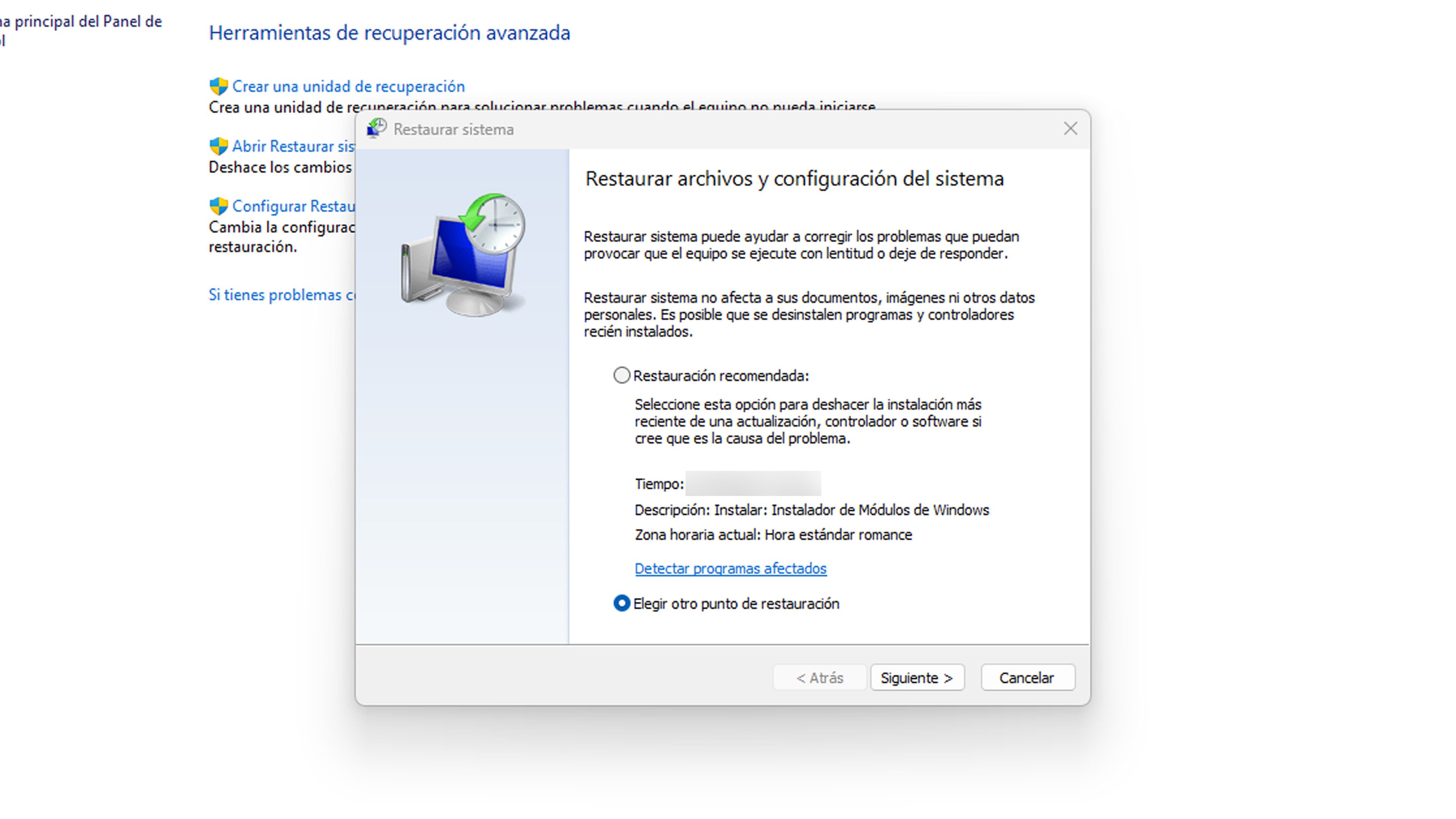 system restore point