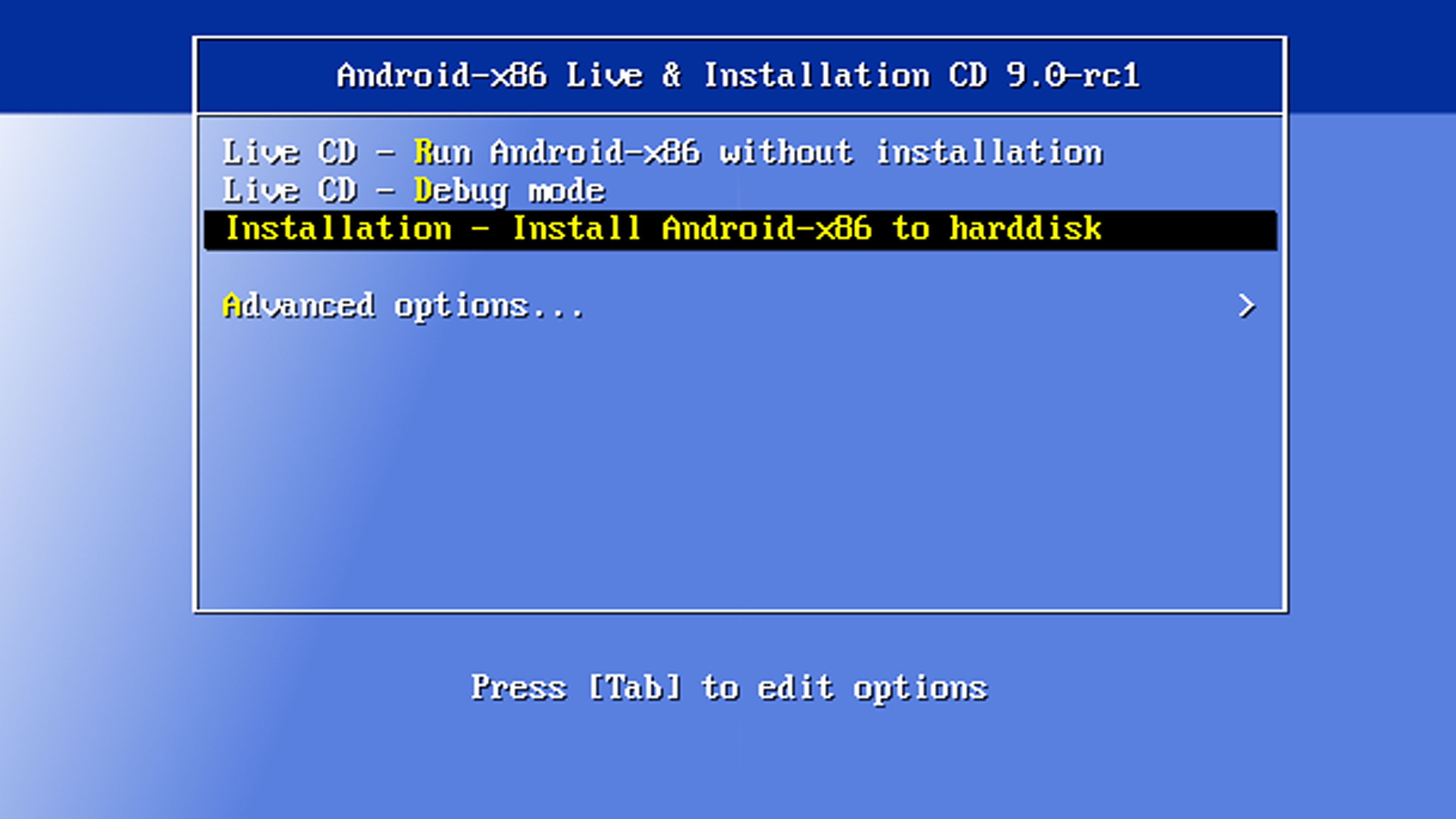 Android x86 Install