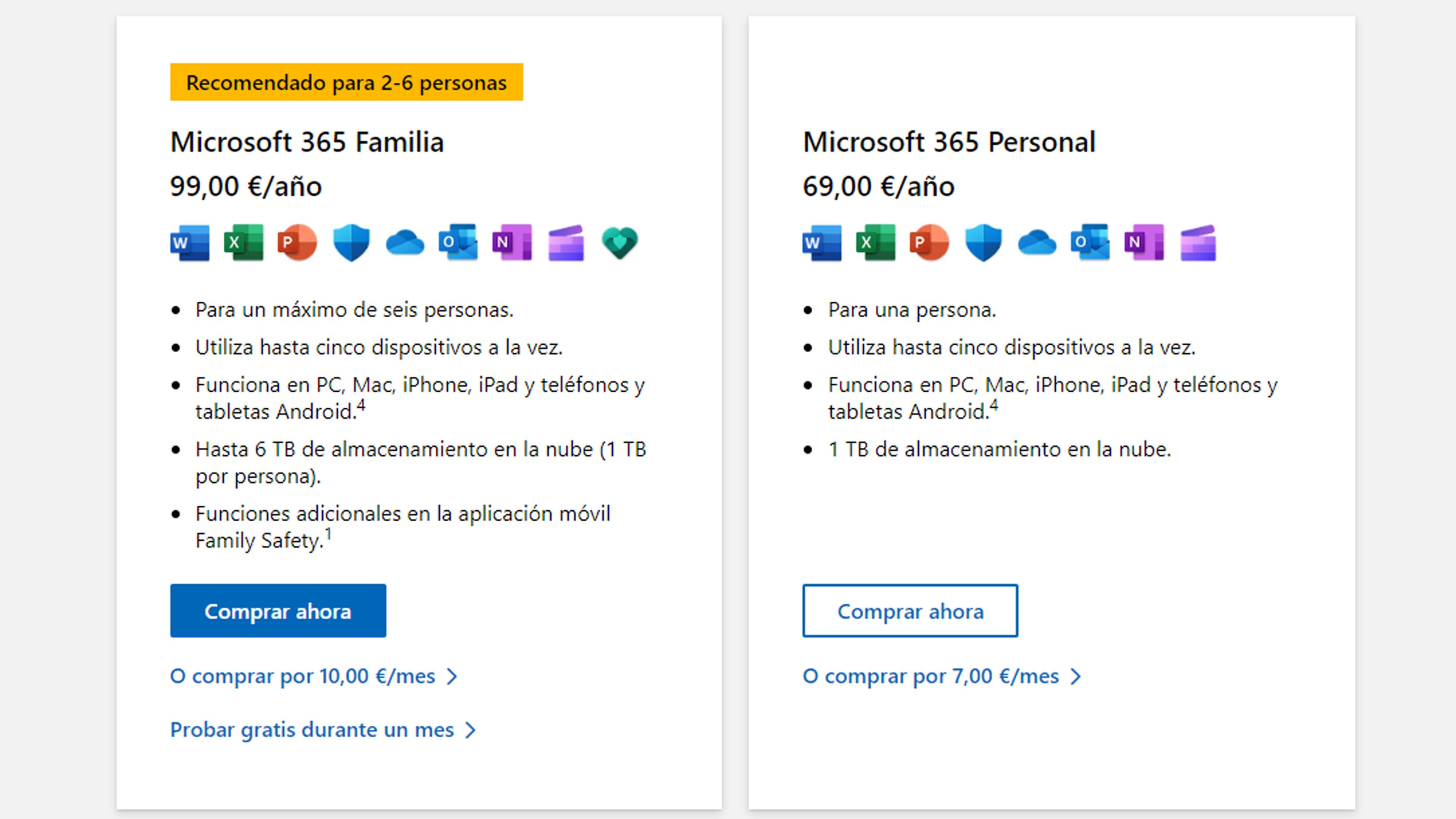 Comprar suscripción Microsoft 365