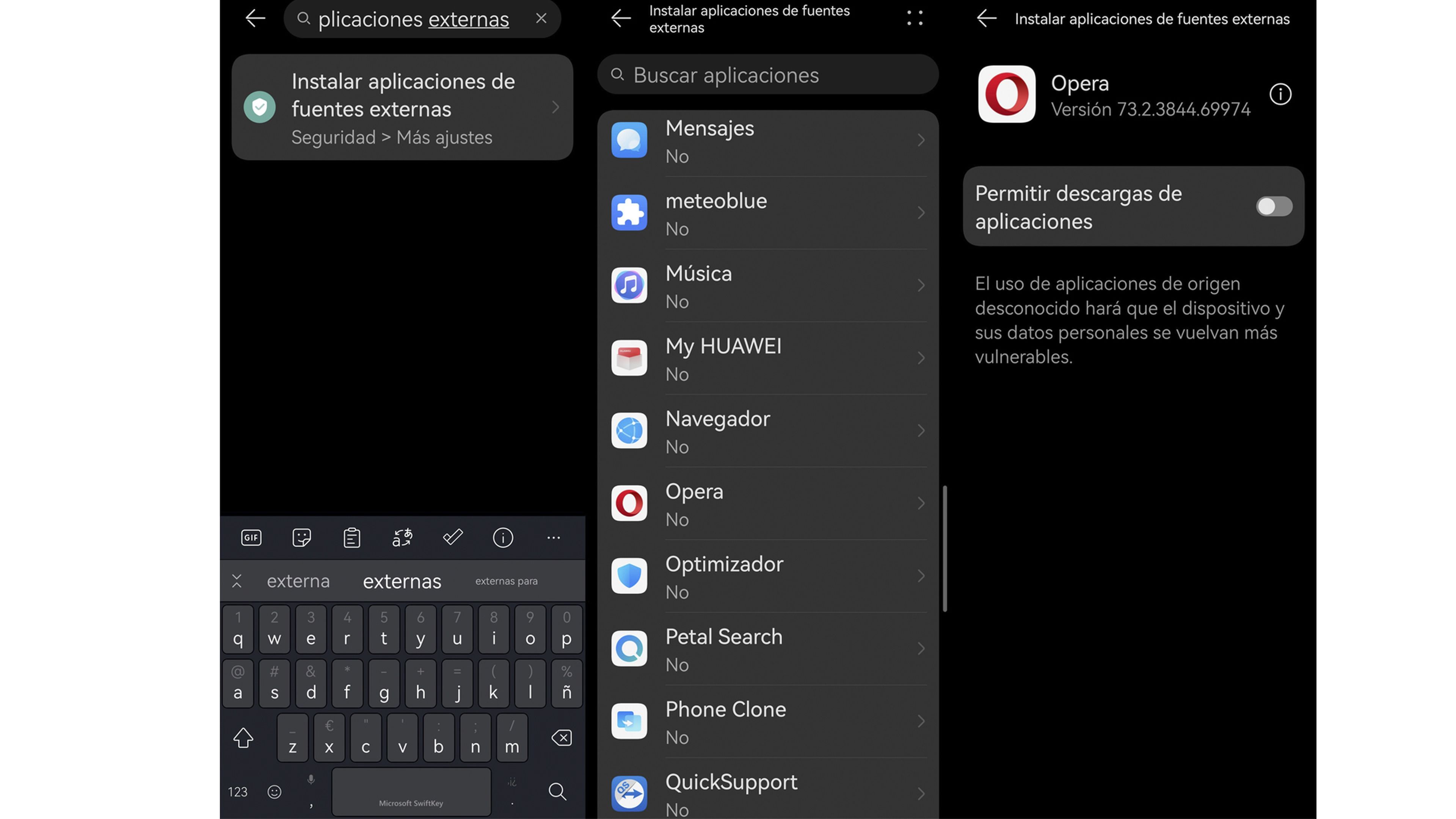 Fuentes externas Android