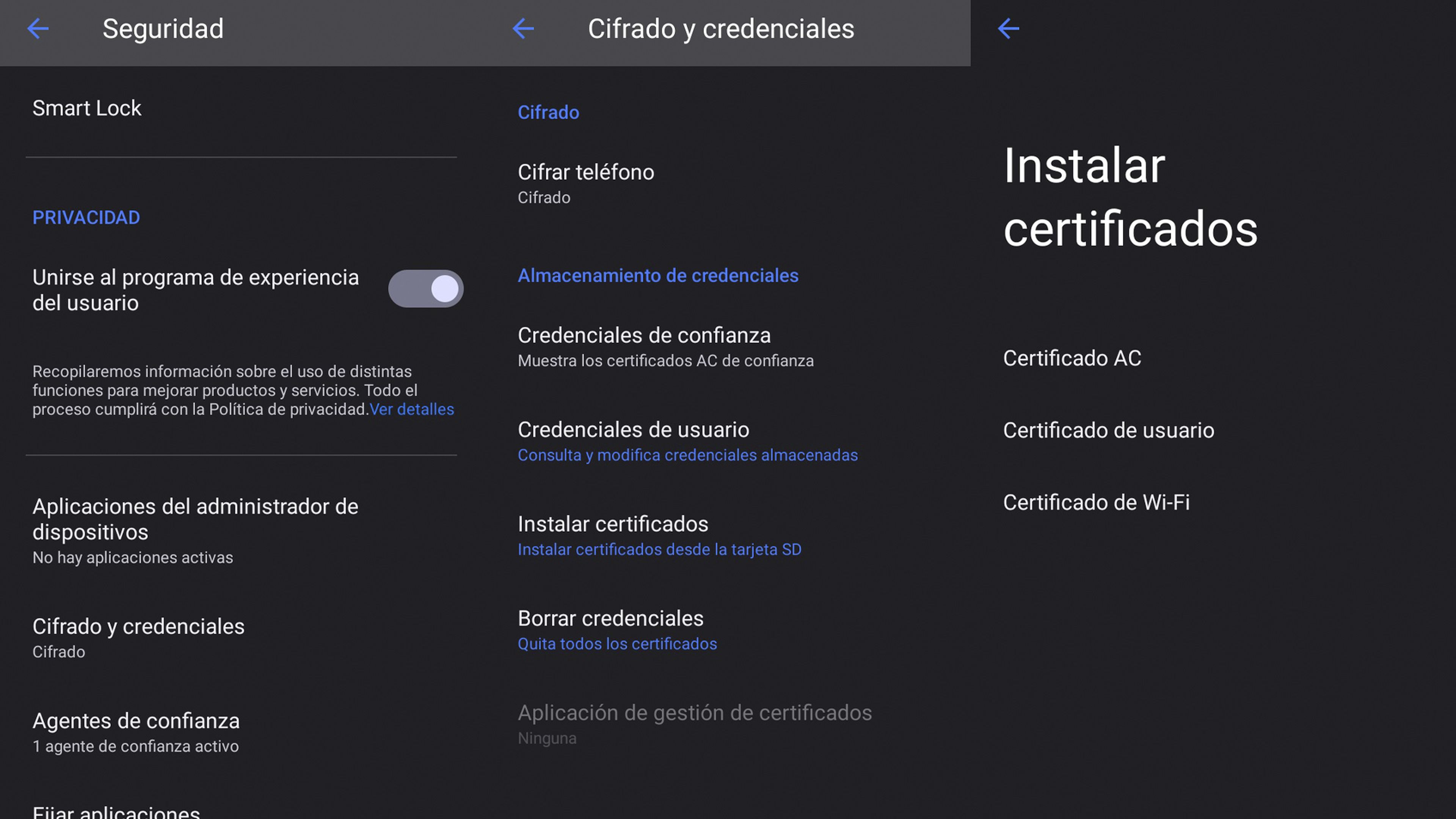 Install certificate on Android
