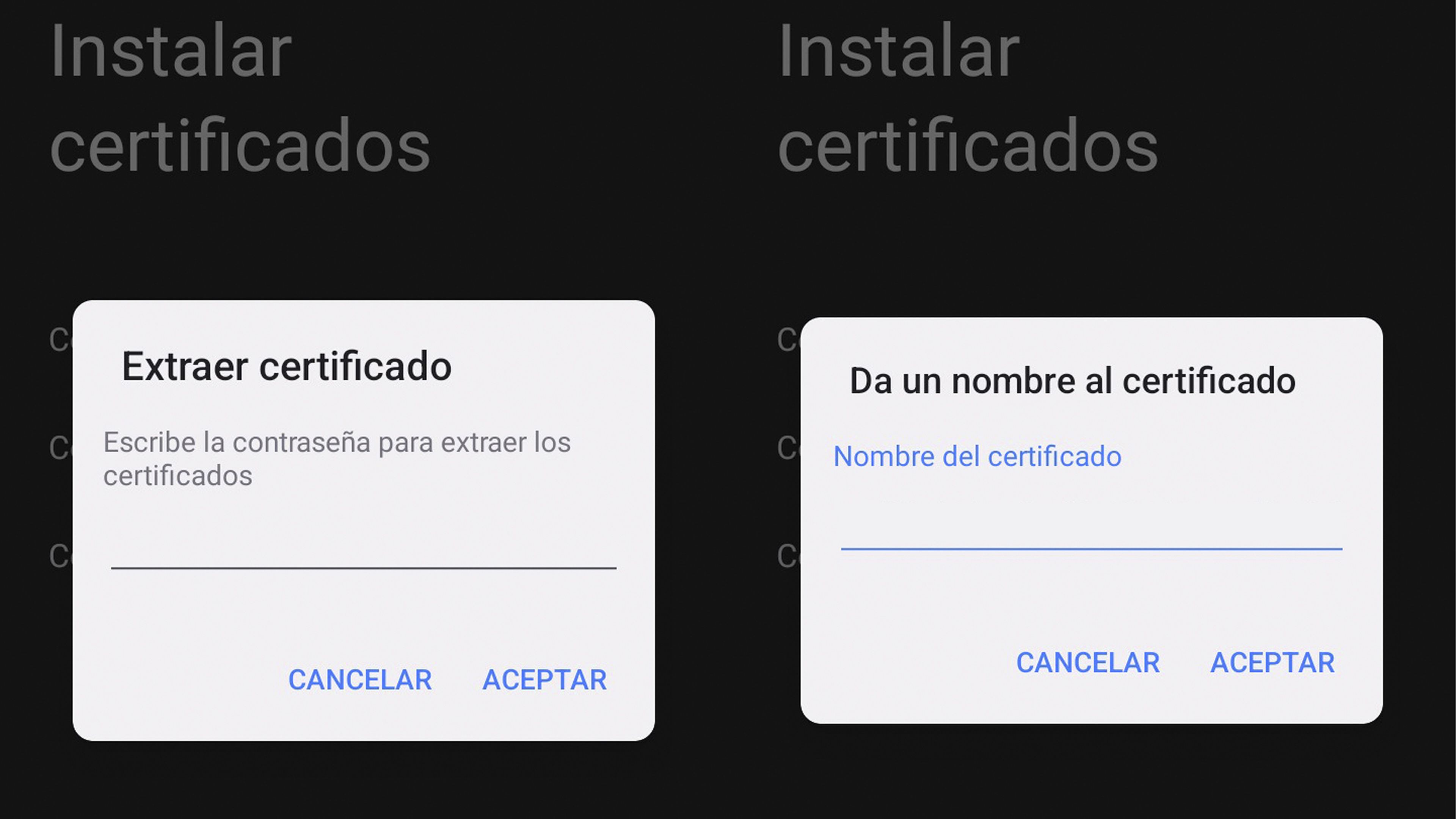 Install certificate on Android