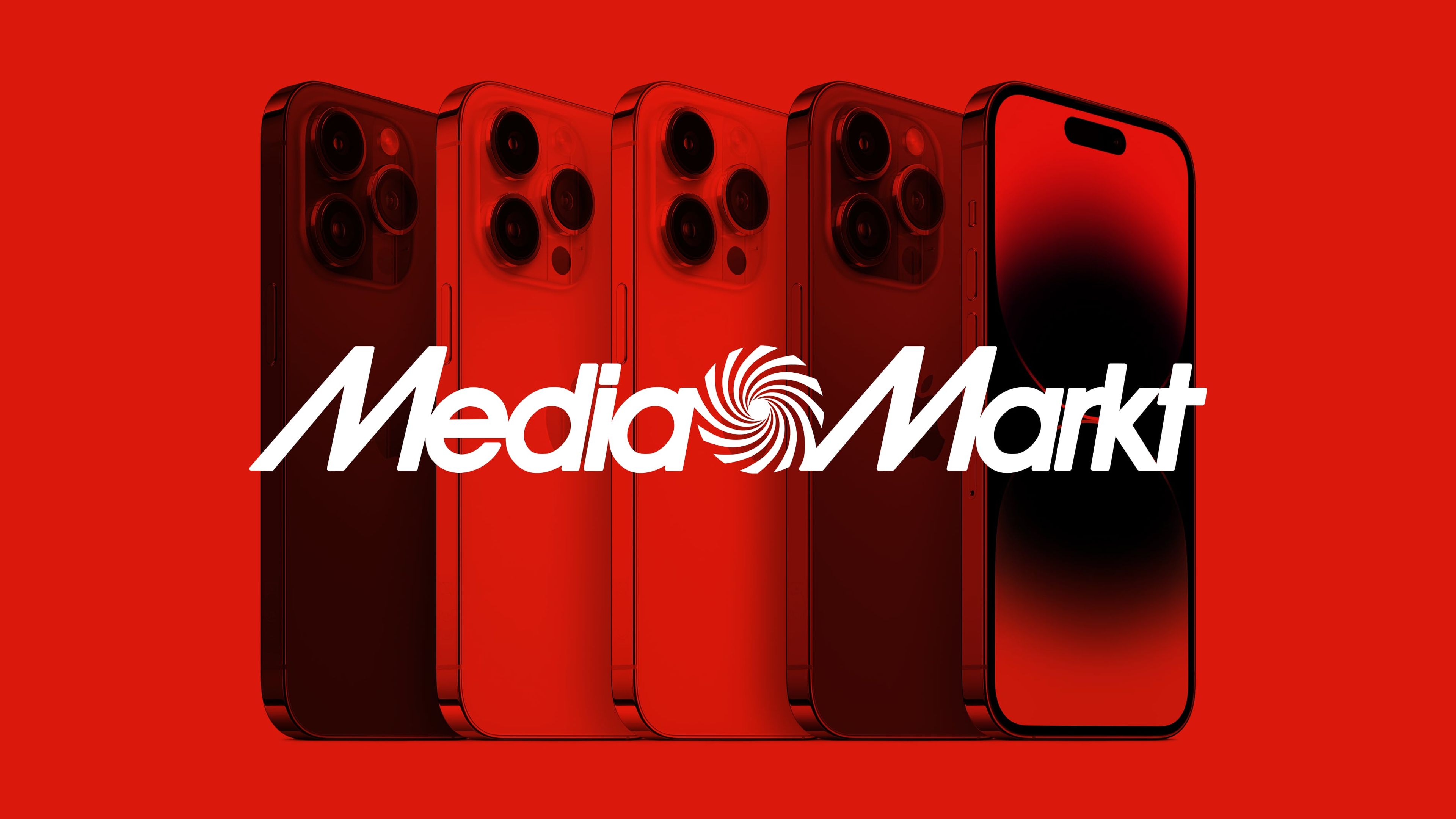 iPhone 14 Pro Max con logo de MediaMarkt por encima