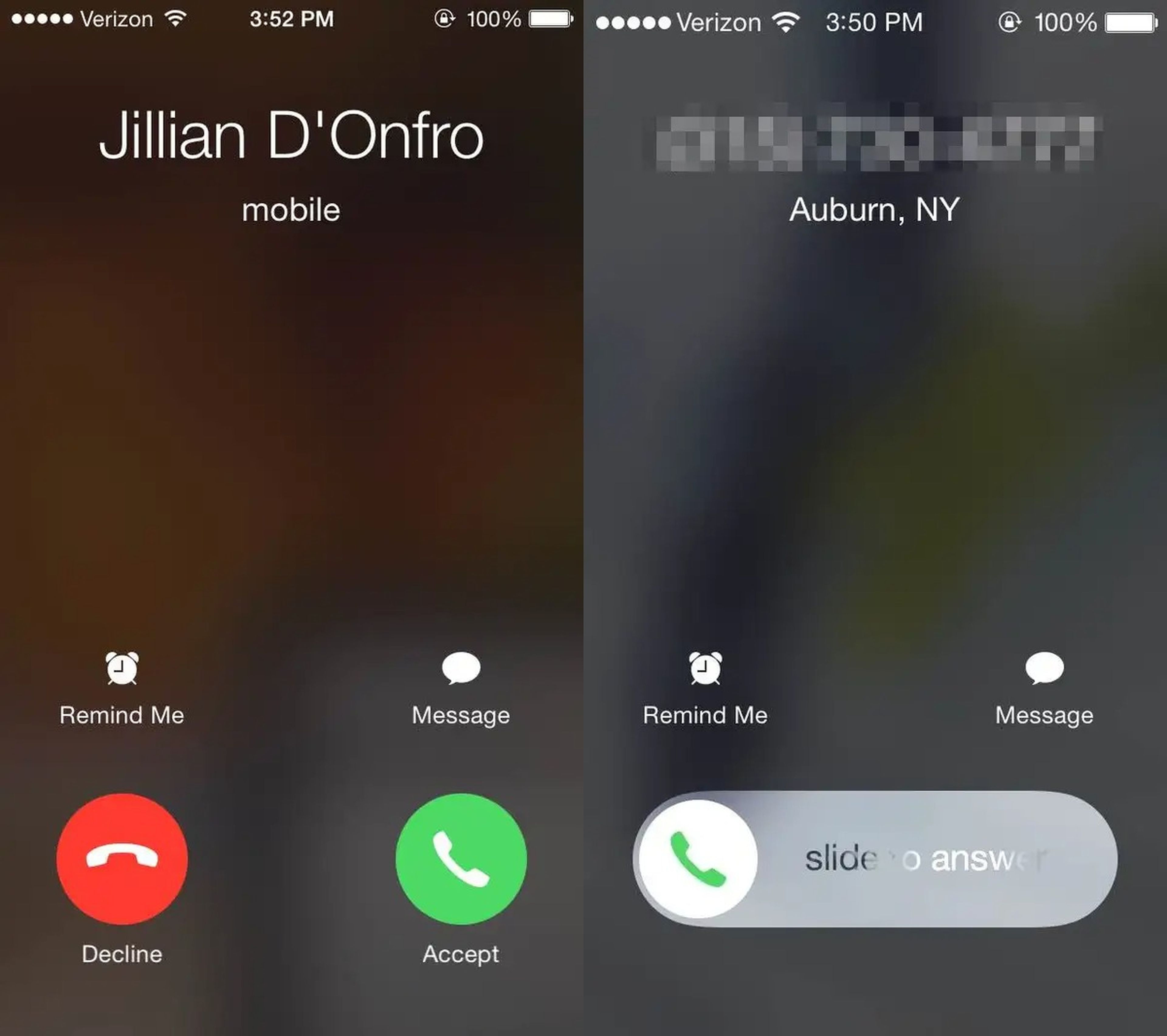 ¿Por que el iPhone no muestra siempre la opción de rechazar llamada?