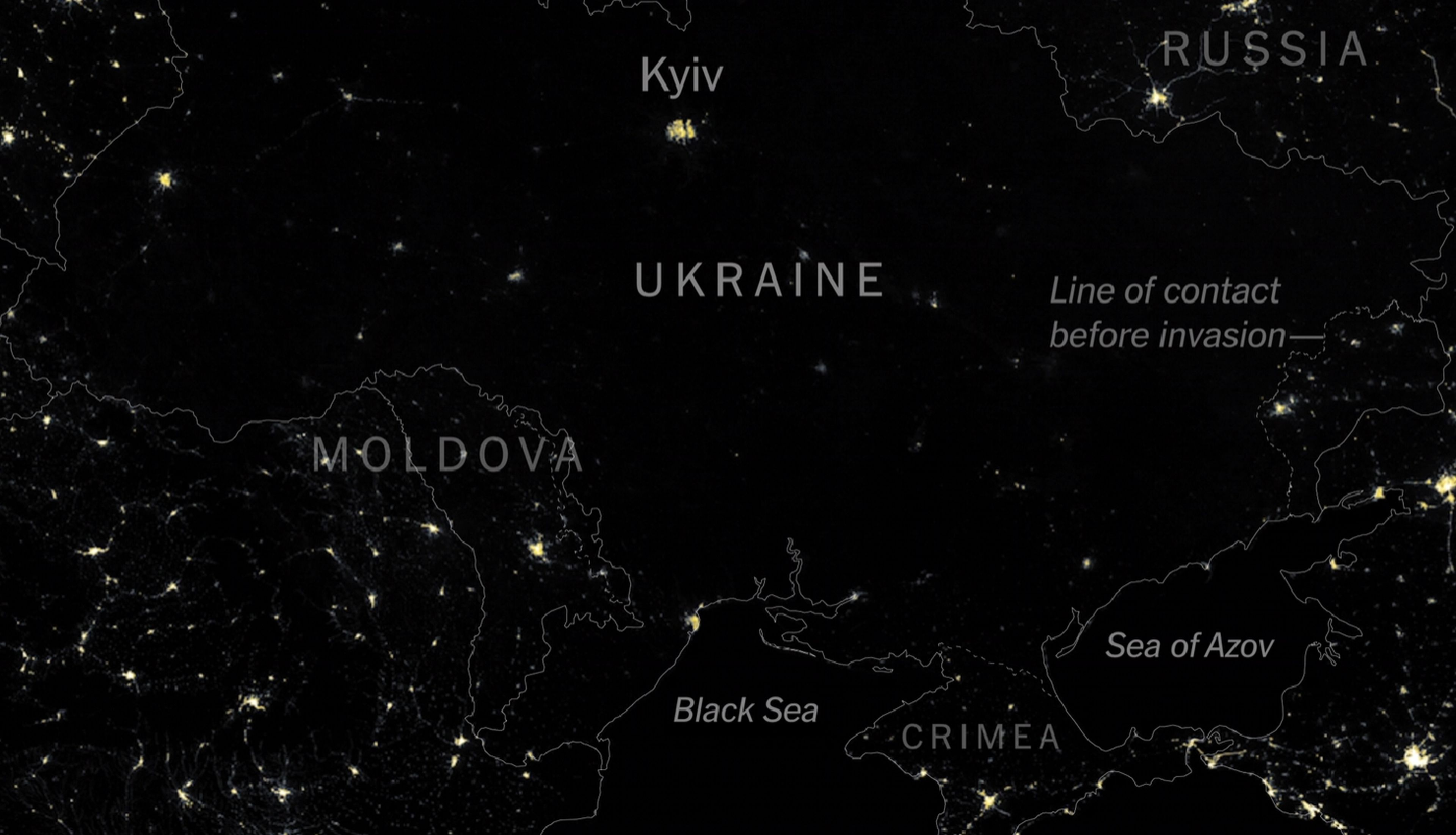 La NASA muestra el impacto de la guerra desde el espacio: Ucrania se apaga