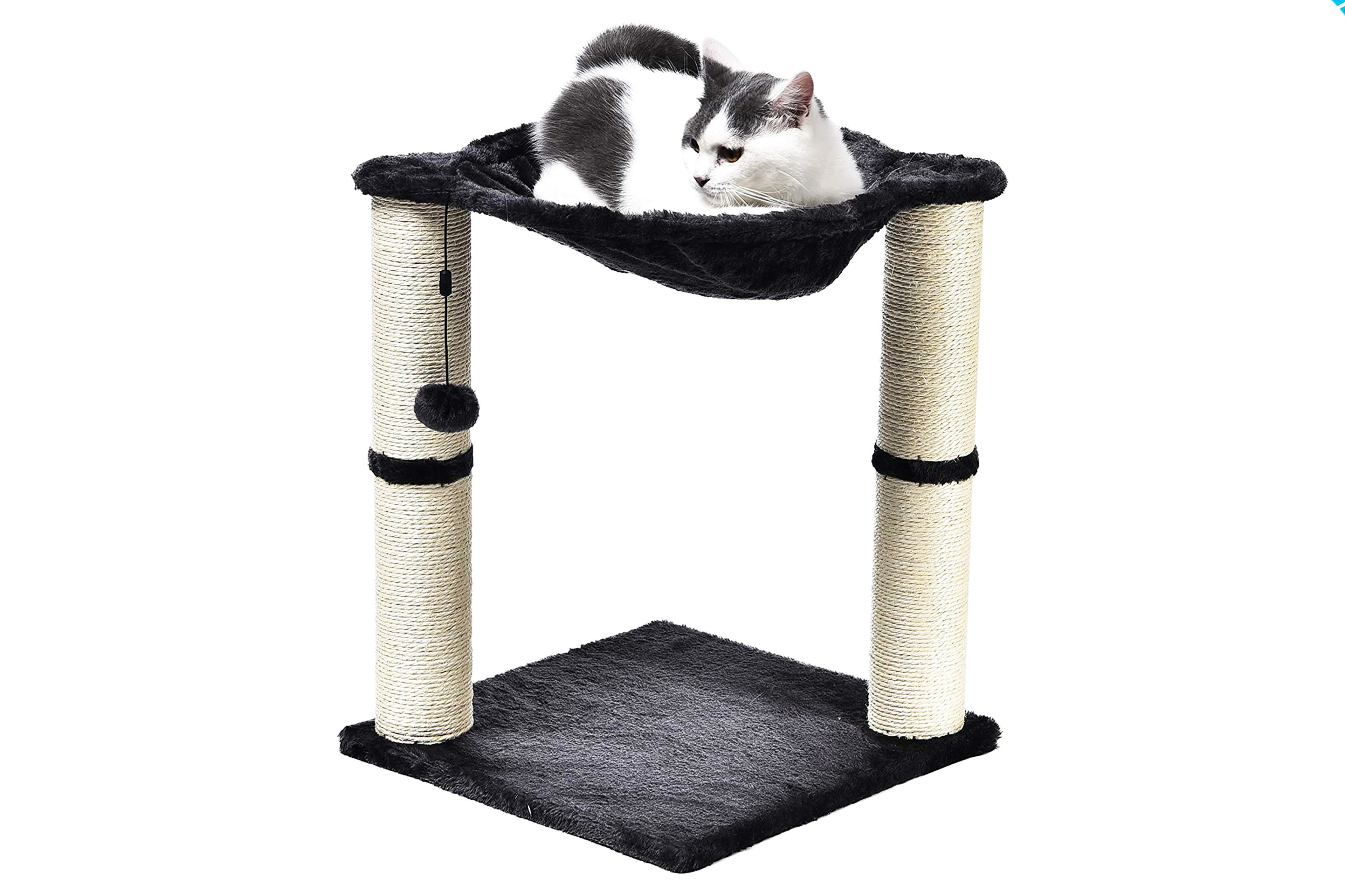 Cat scratching post with hammock