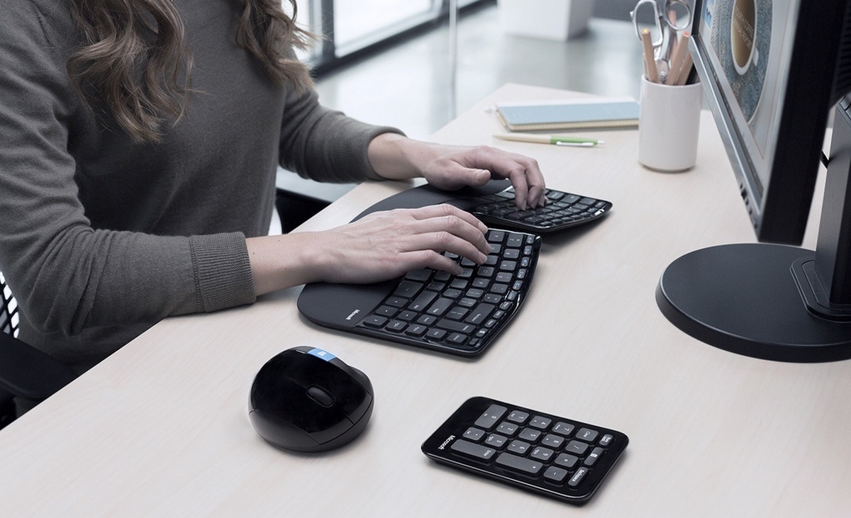 Teclado y discount mouse ergonomico microsoft