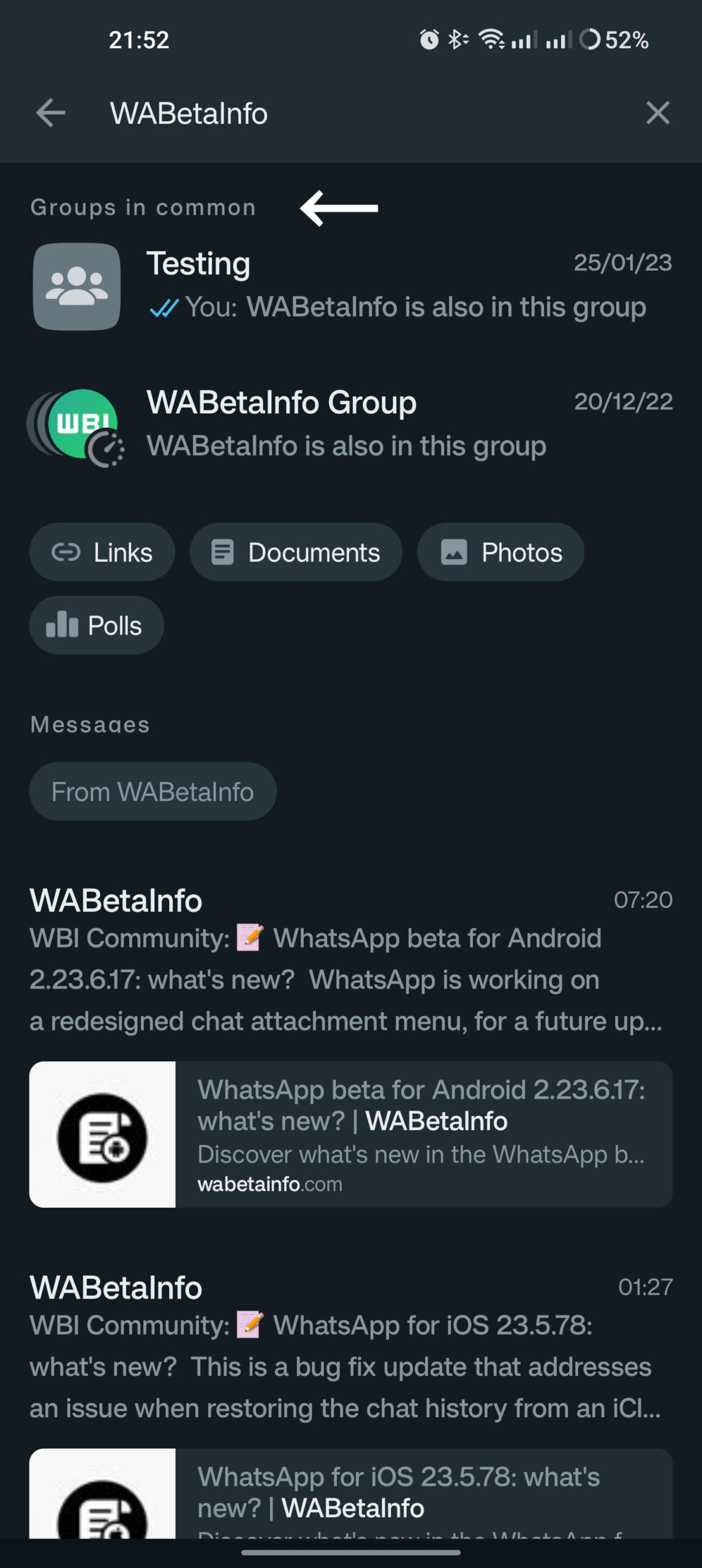 WhatsApp te permitirá encontrar contactos y grupos en común con esta nueva característica