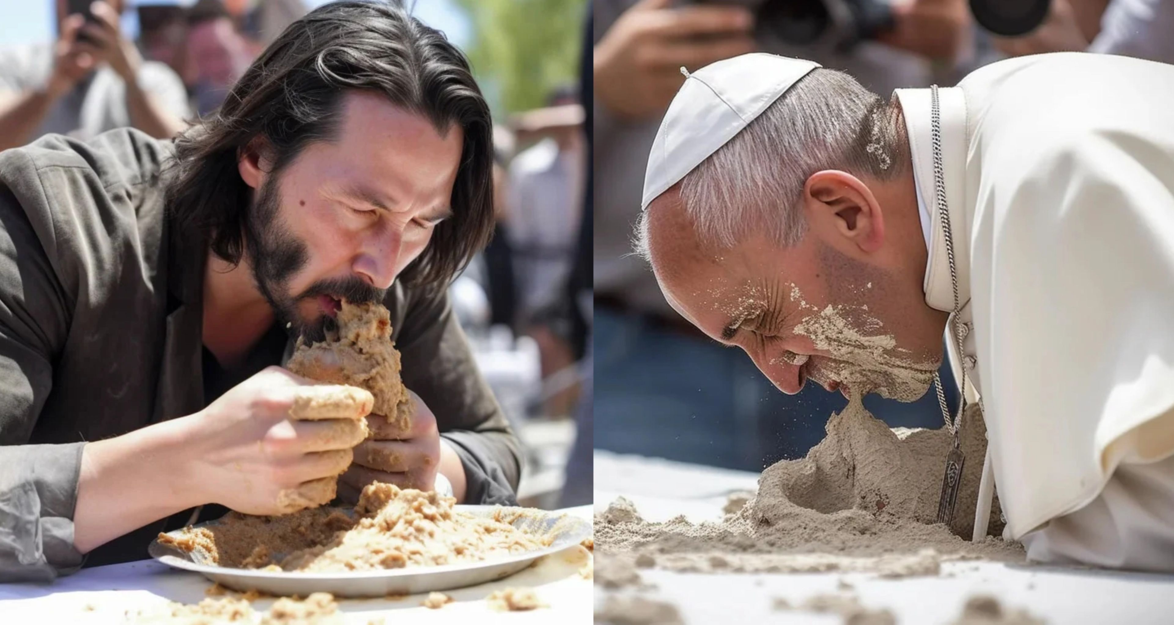 Concurso de comer cemento con famosos