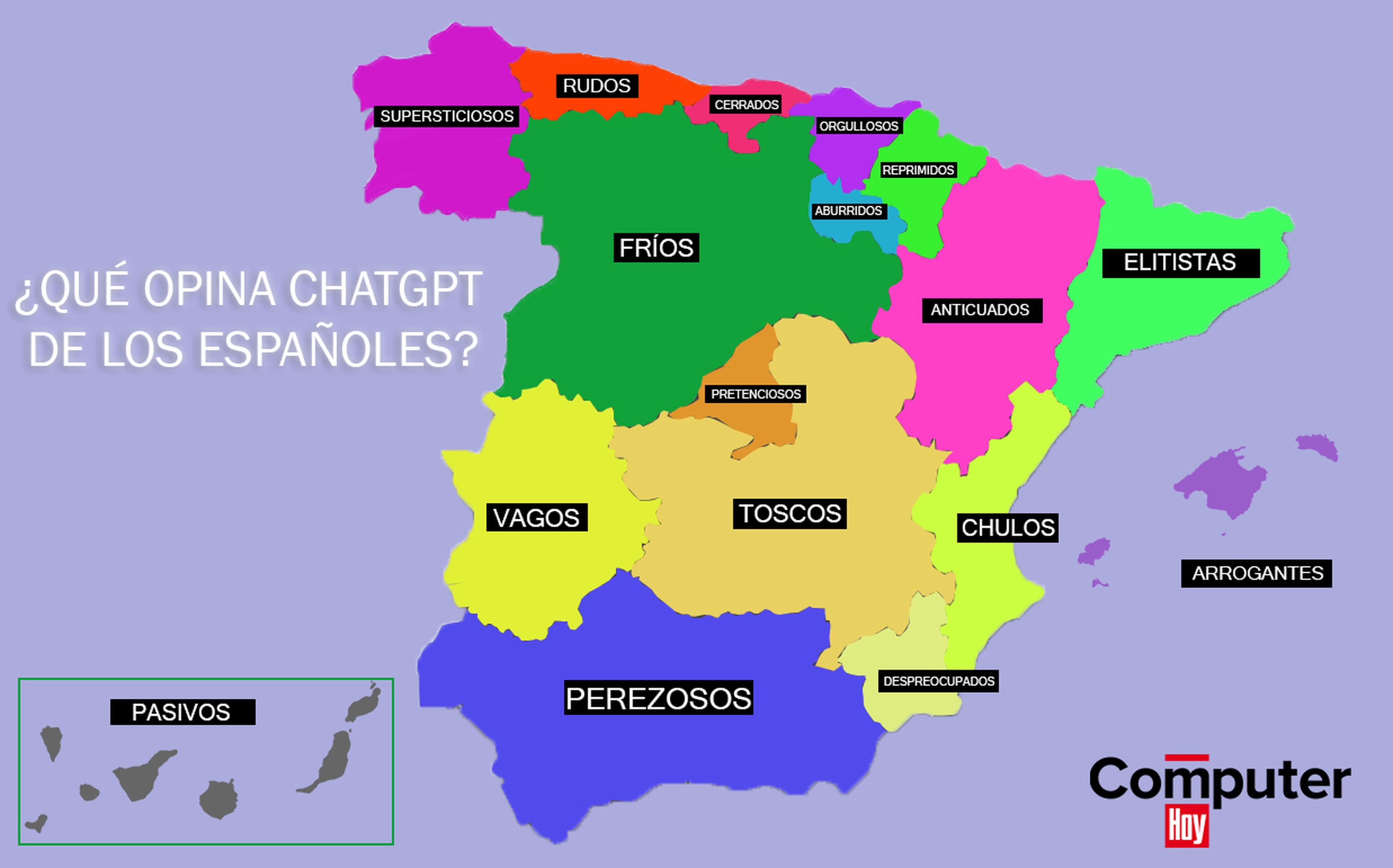 He probado el lado oscuro de ChatGPT y esto es lo que opina de los habitantes de cada comunidad autónoma de España
